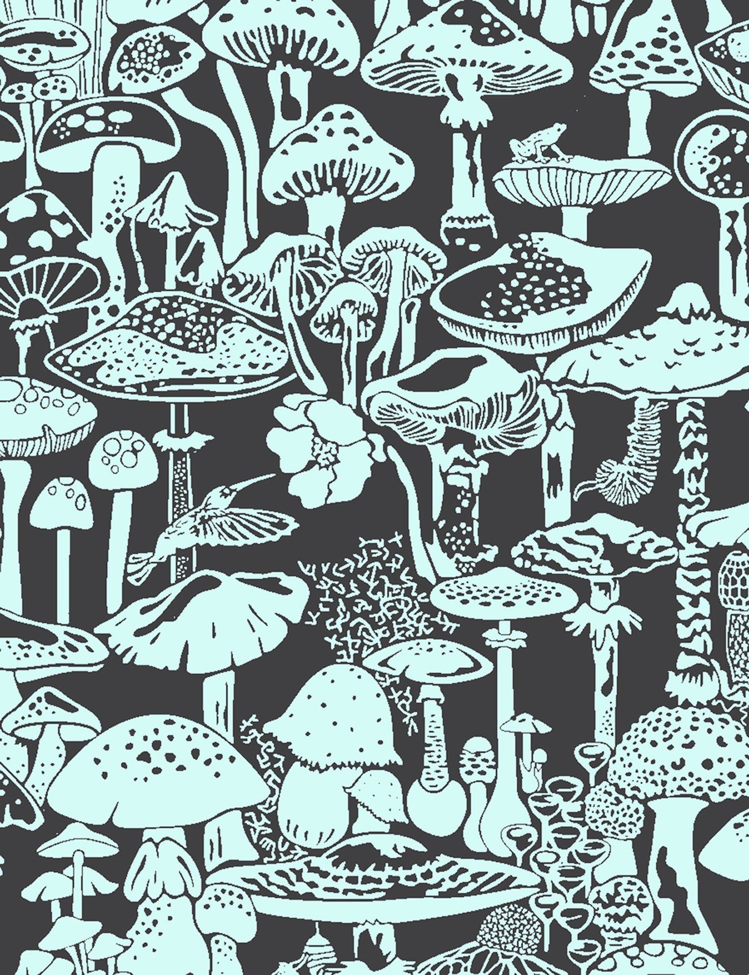 Mushroom City Designer Wallpaper by Aimée Wilder. Made in the USA