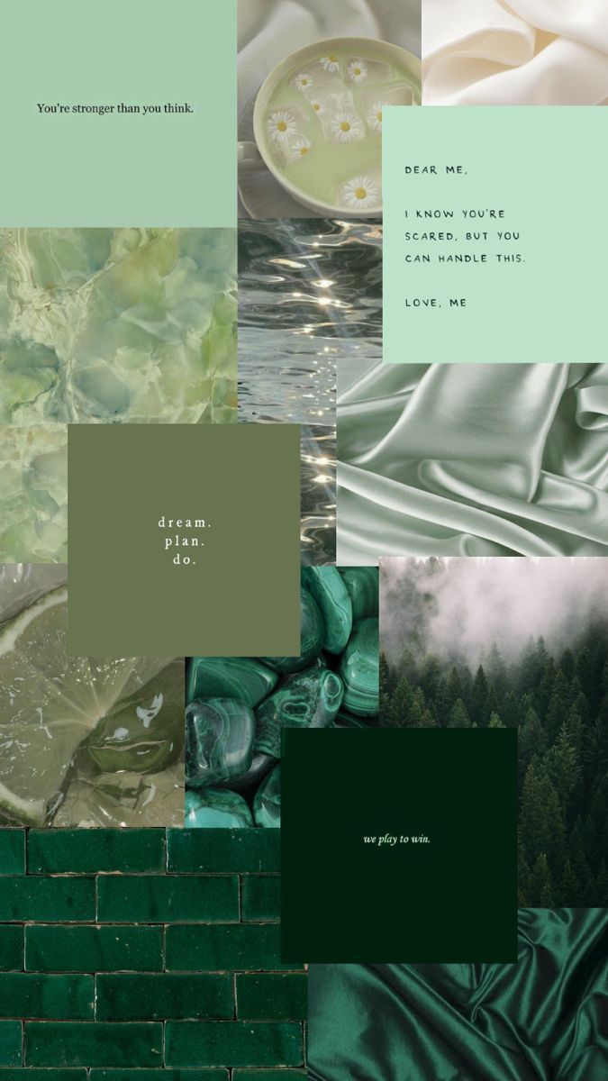 A collage of green and brown colors - Pastel green, green