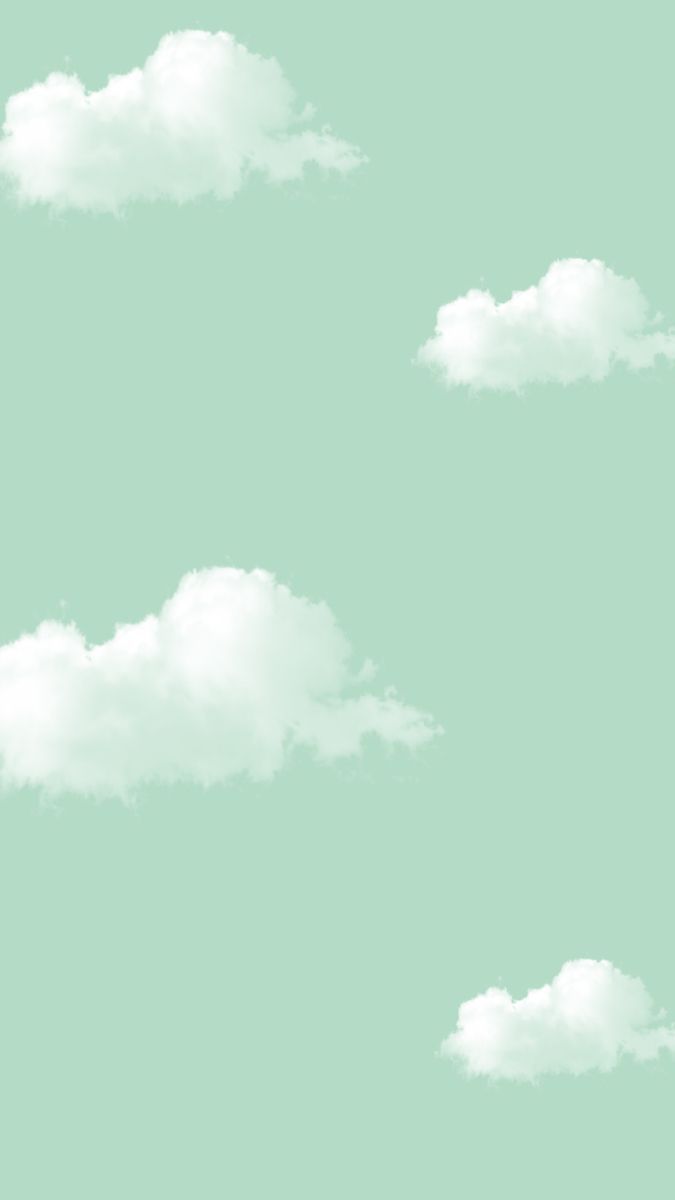 A pattern of clouds on green background - Pastel green, light green