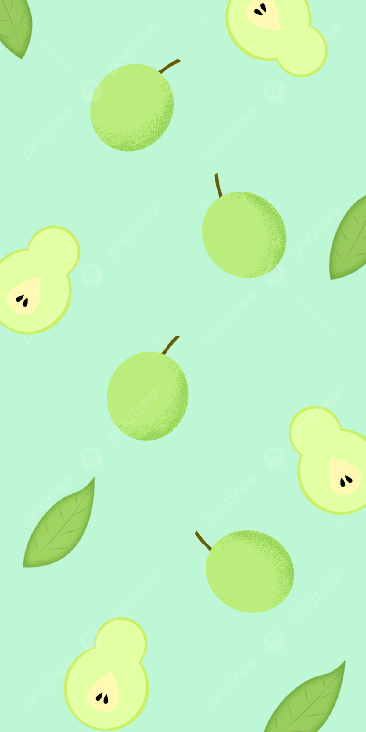 Pear Summer Green Aesthetic Art Refreshing Background, Pear, Summer, Green Background Image for Free Download