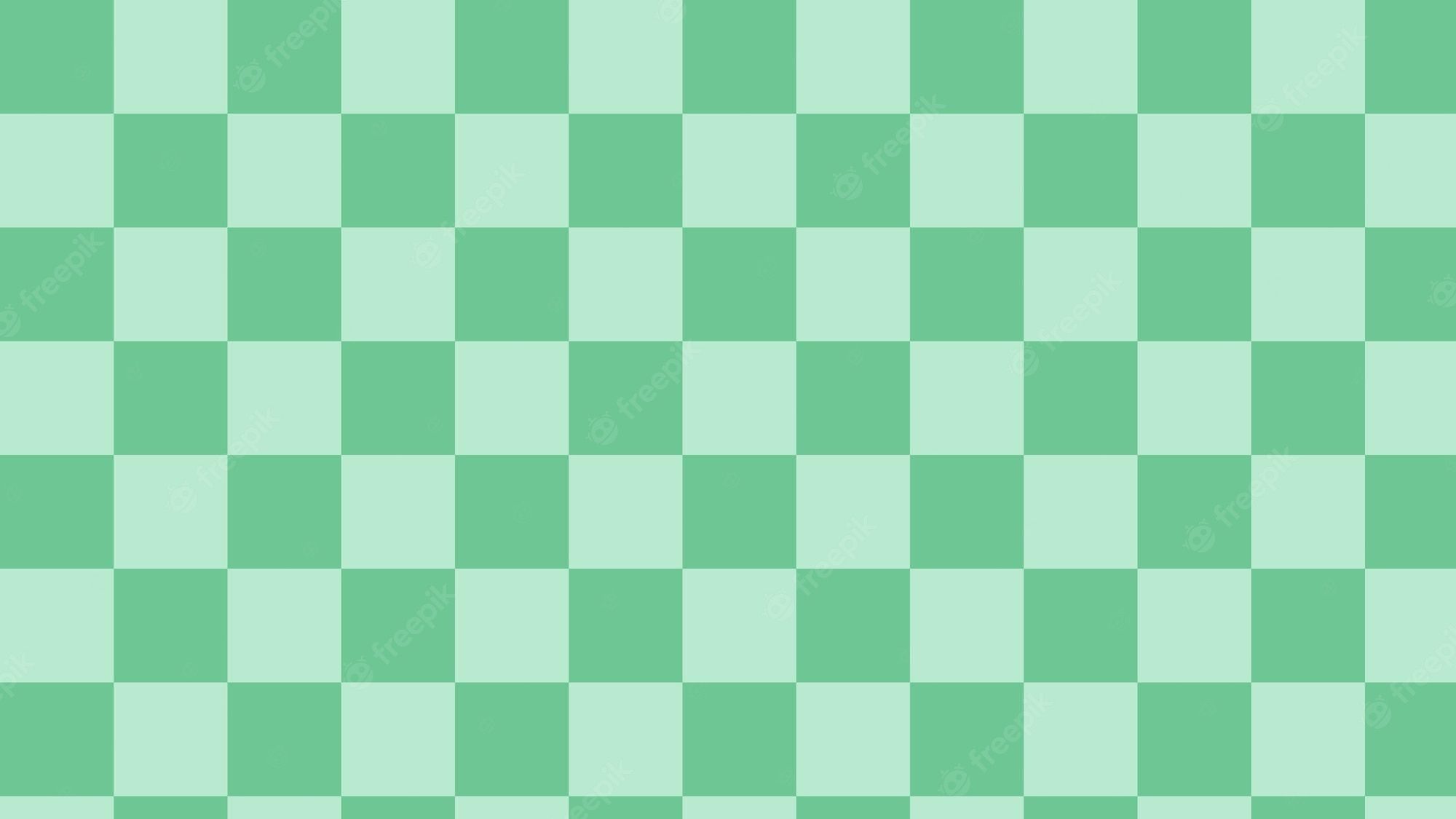 A green and white checkered background - Pastel green