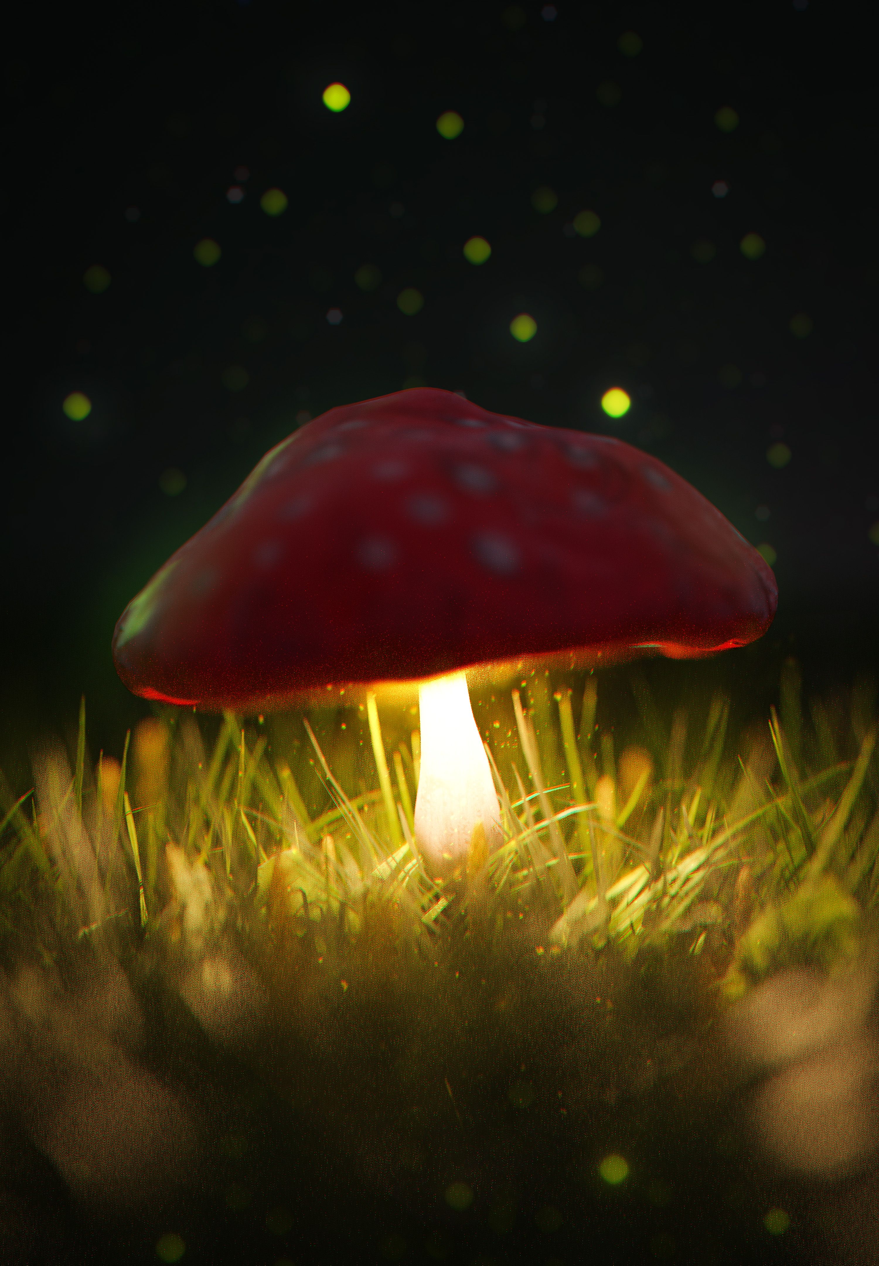 Glowing Mushroom Wallpaper