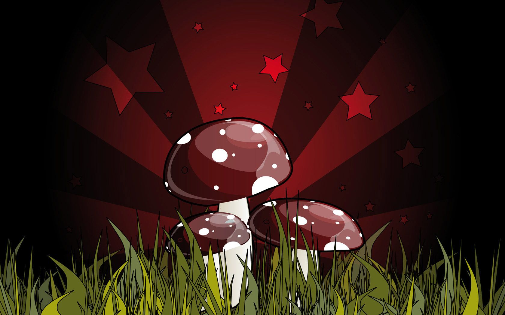 A cartoon mushroom with stars in the background - Mushroom