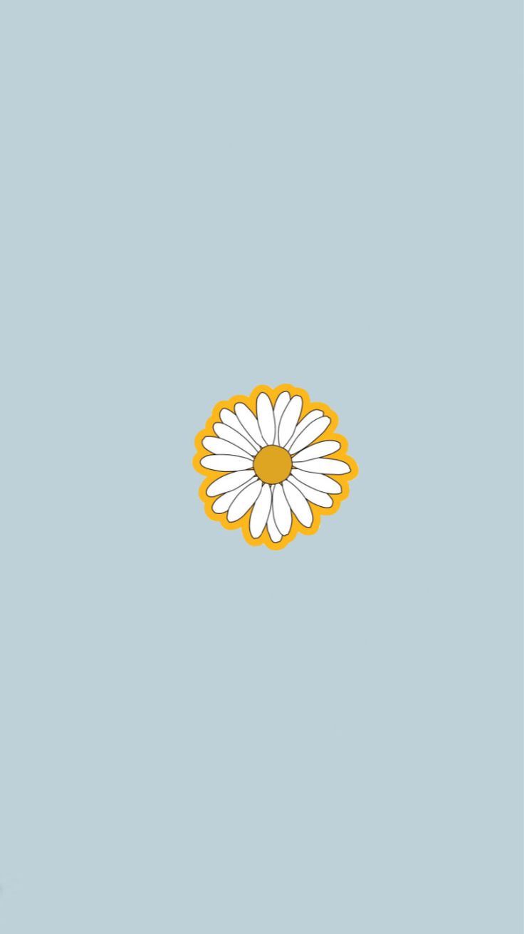 IPhone wallpaper of a daisy on a blue background - Apple Watch