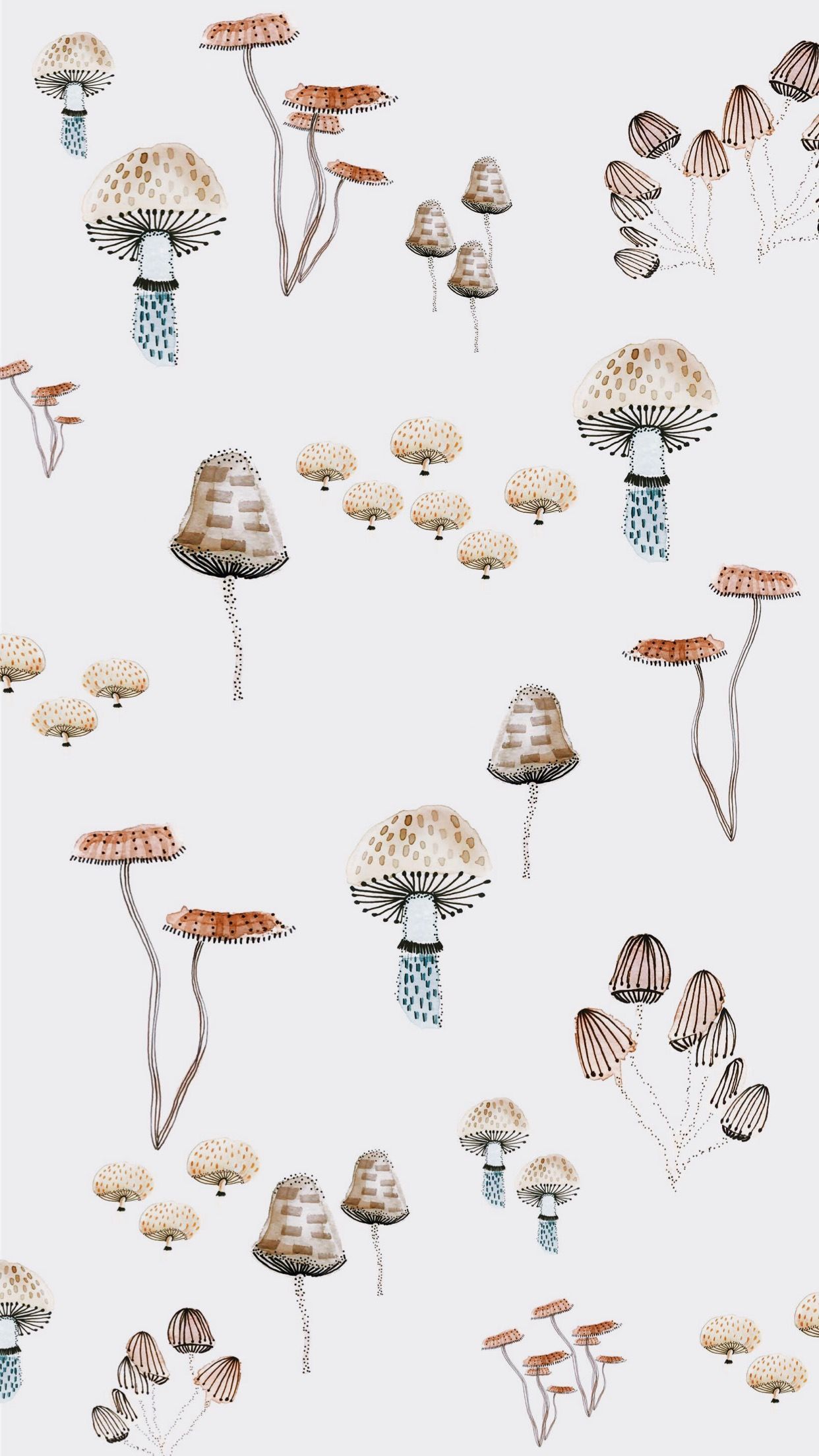 A pattern of mushrooms and other items - Mushroom