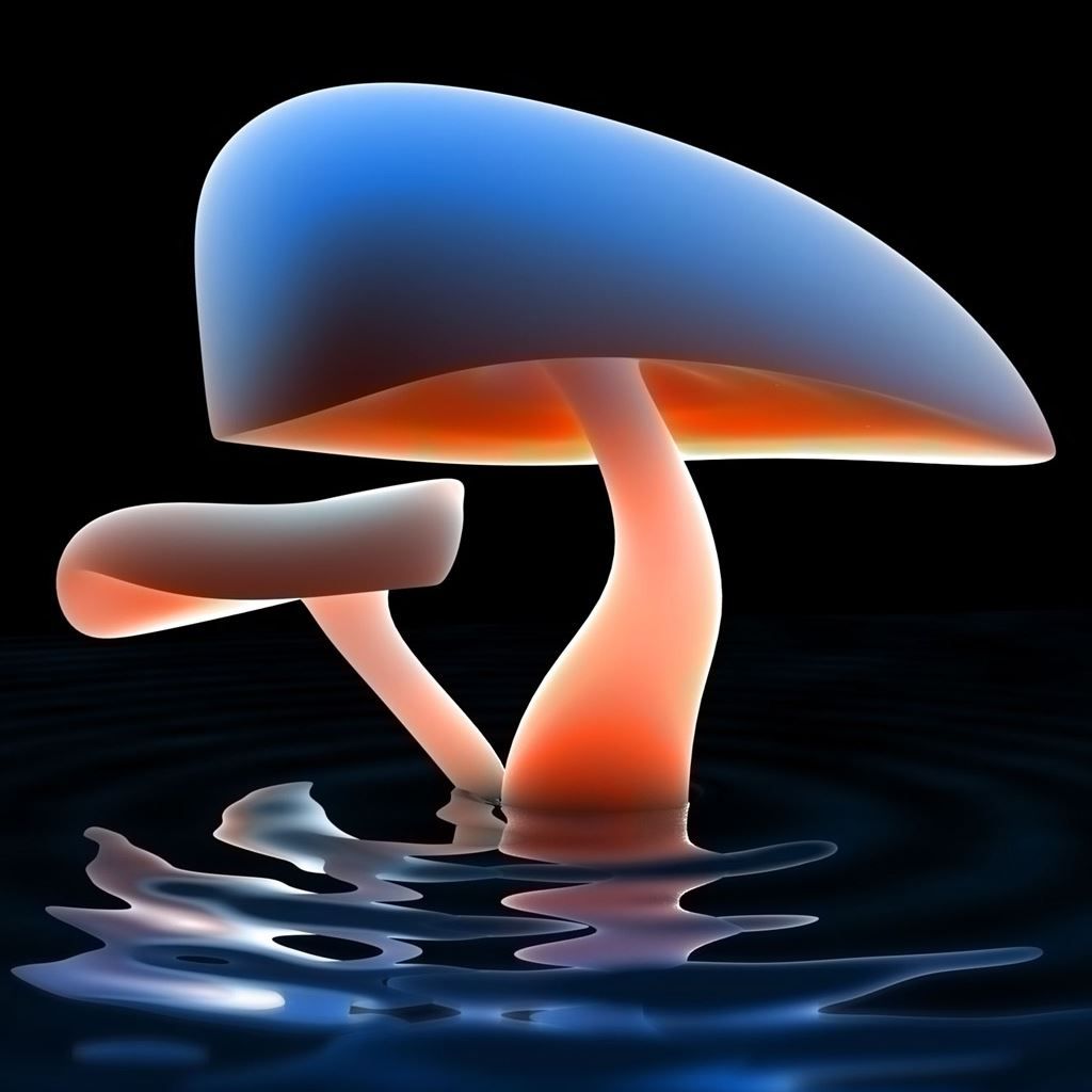 A mushroom is standing in water - Mushroom