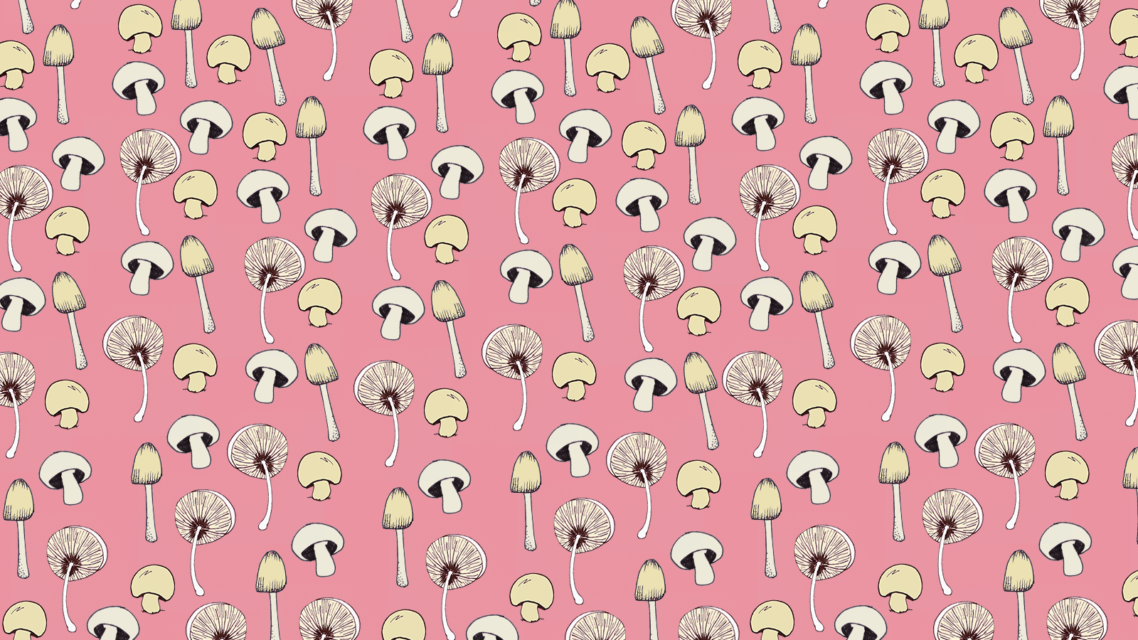 : a pattern of mushrooms on pink background - Mushroom