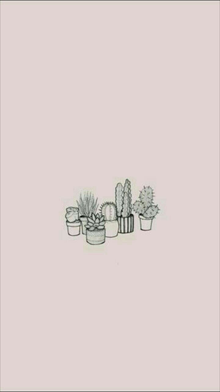 A drawing of cactus plants in pots - Apple Watch