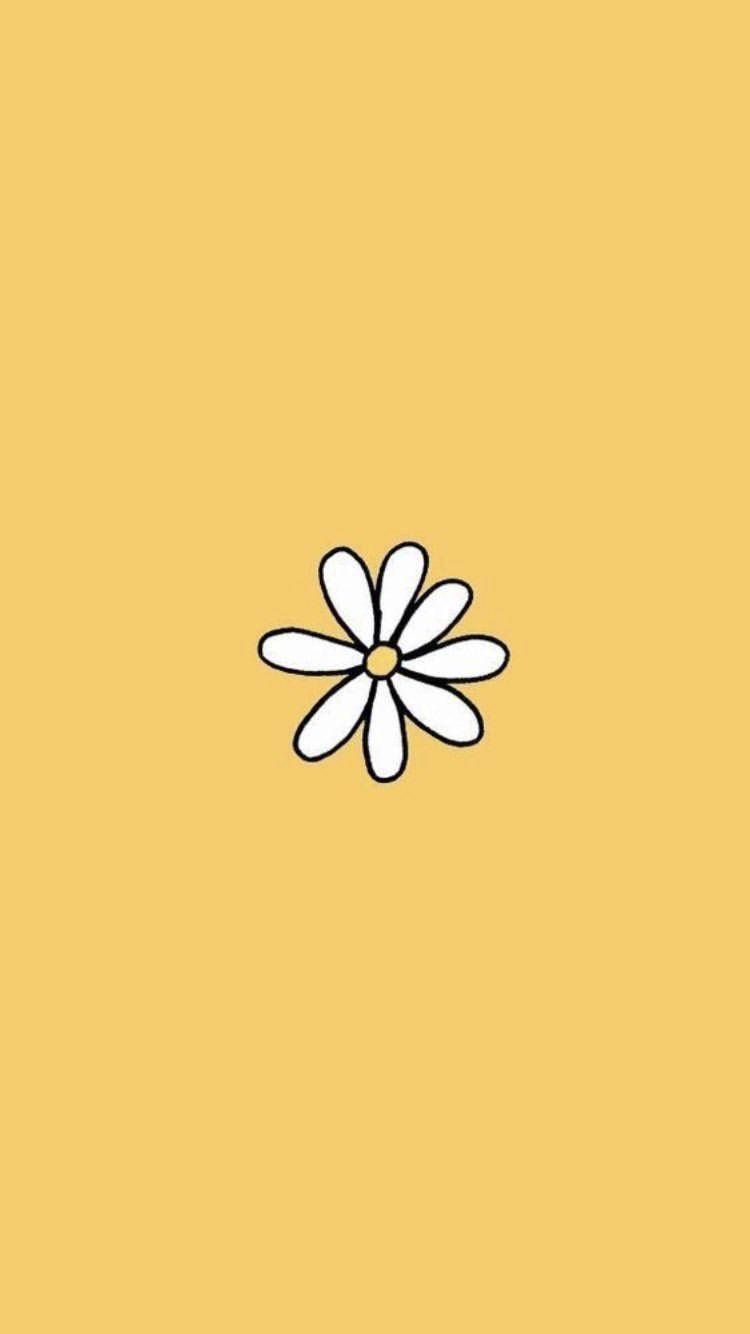 A simple flower on yellow background - Apple Watch