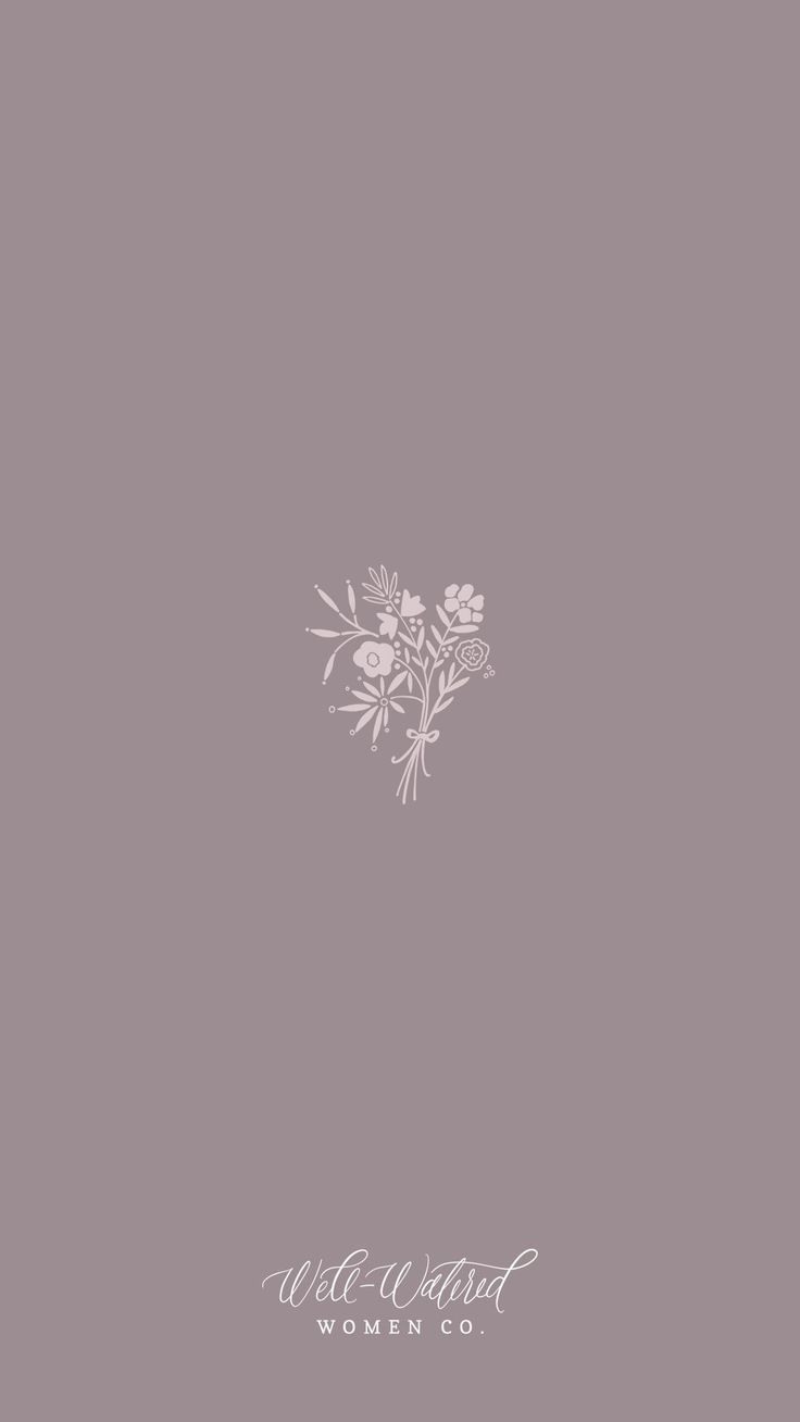 A white floral illustration on a muted purple background - Apple Watch