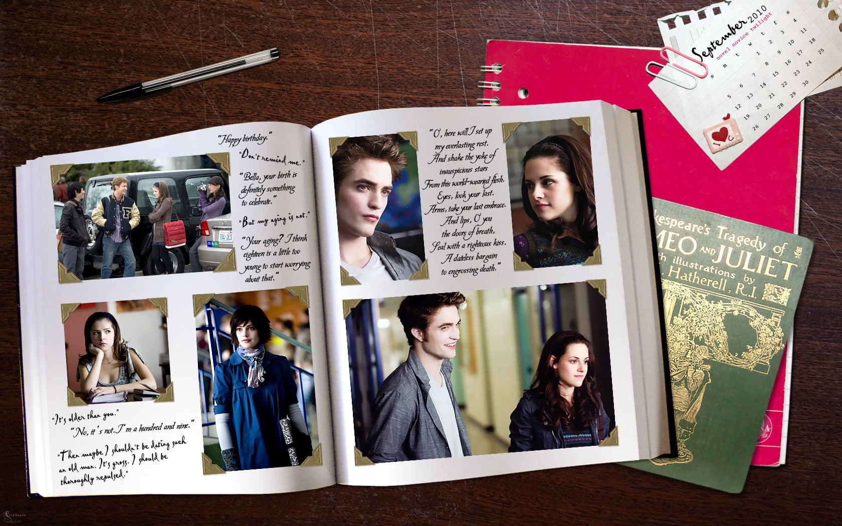 A book with pictures of people on it - Twilight