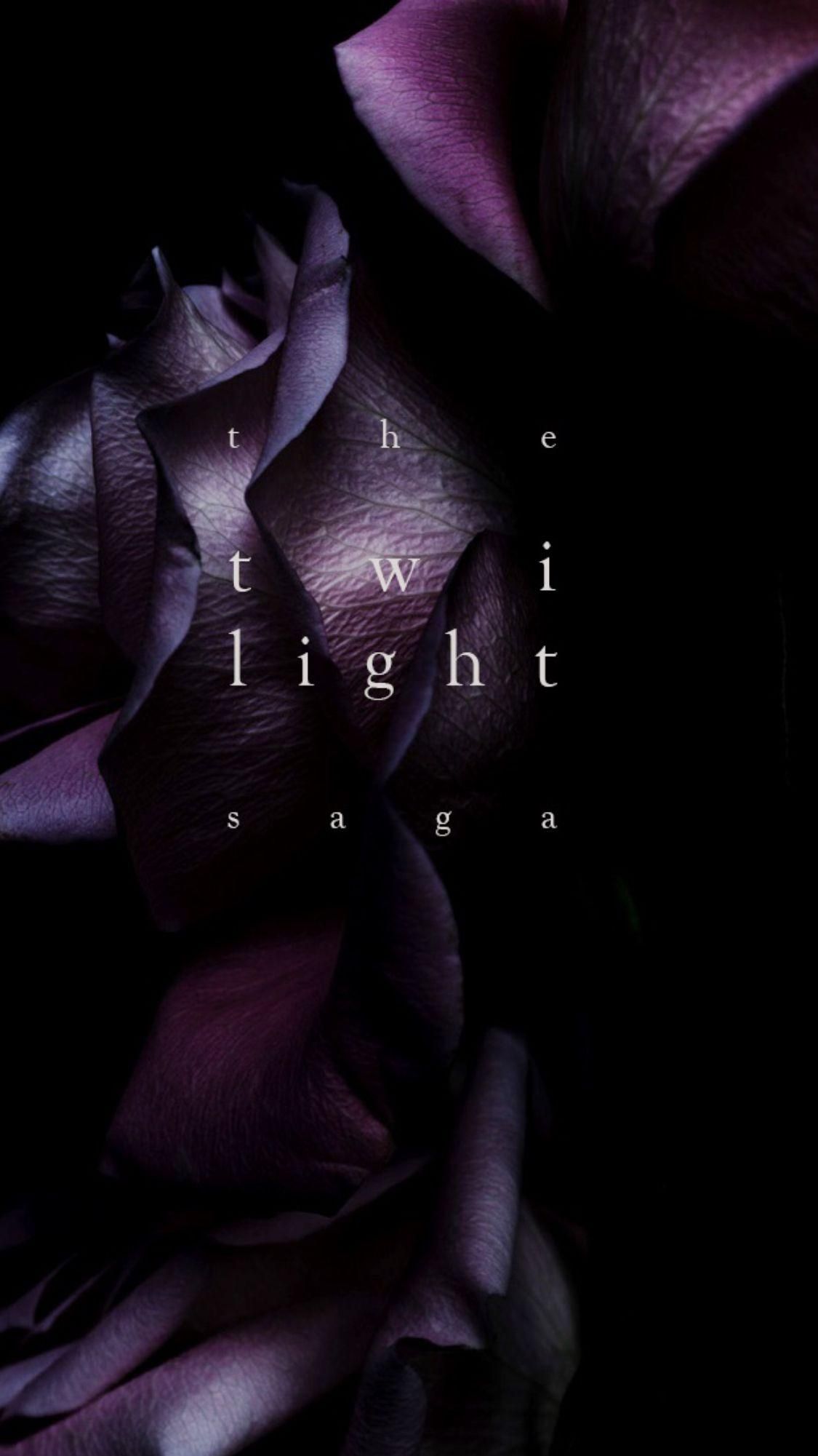 The cover of The Twilight Saga, which features a close-up of a purple rose against a black background. - Twilight