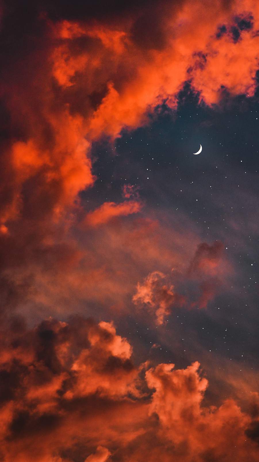 Red Clouds Stars Twilight Moon IPhone Wallpaper Wallpaper : iPhone Wallpaper