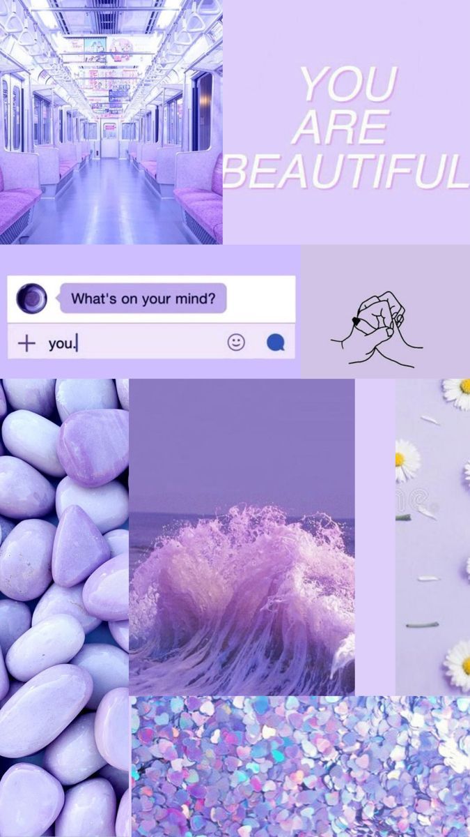 A collage of purple and pink with stones - Pastel purple, cute purple