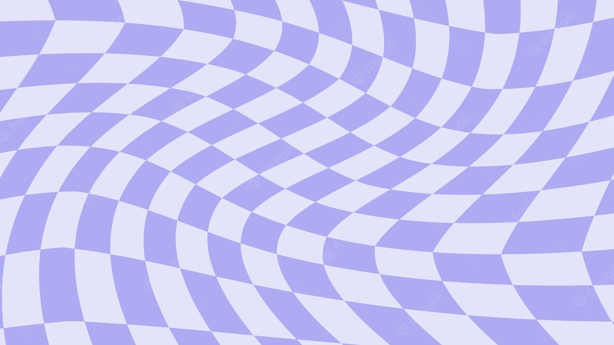 A purple and white checkered pattern with a wave effect - Pastel purple
