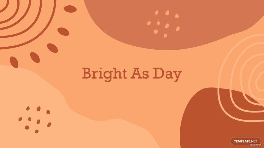 A light orange background with abstract shapes and the words 