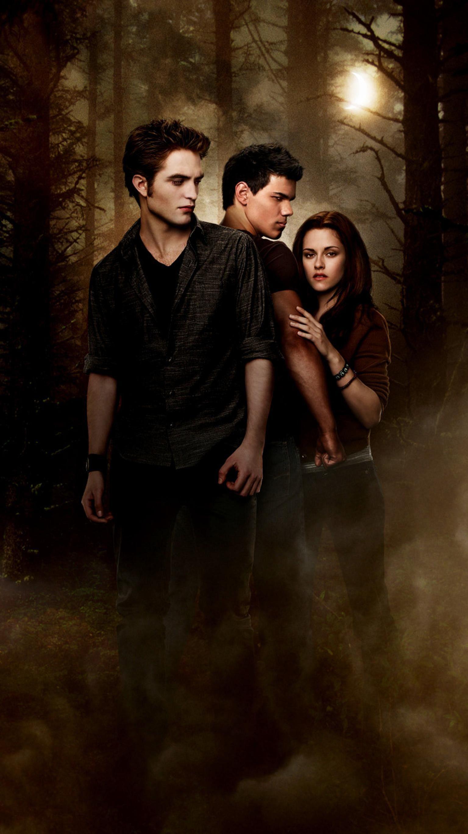 A poster of twilight characters in the woods - Twilight