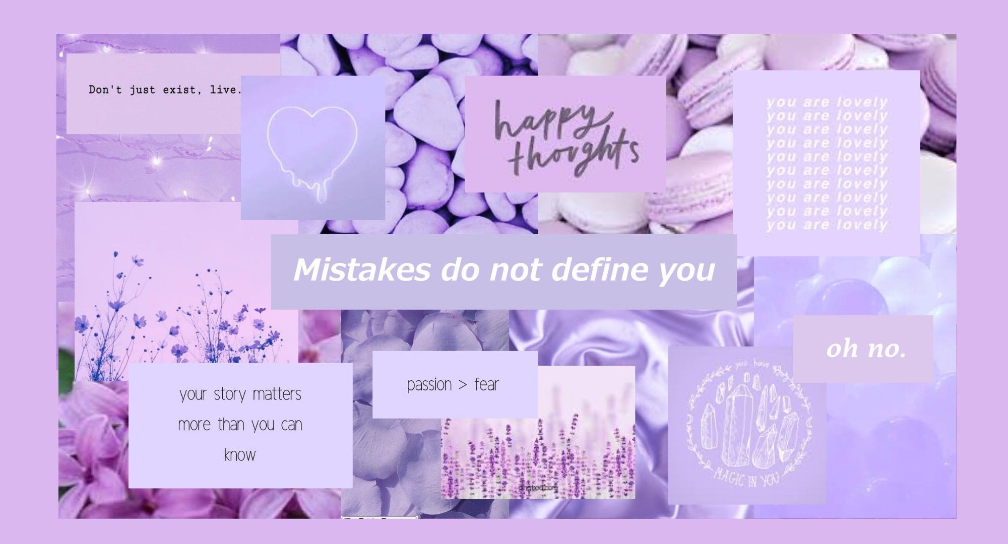 A purple and white aesthetic background with quotes - Pastel purple, laptop, calming