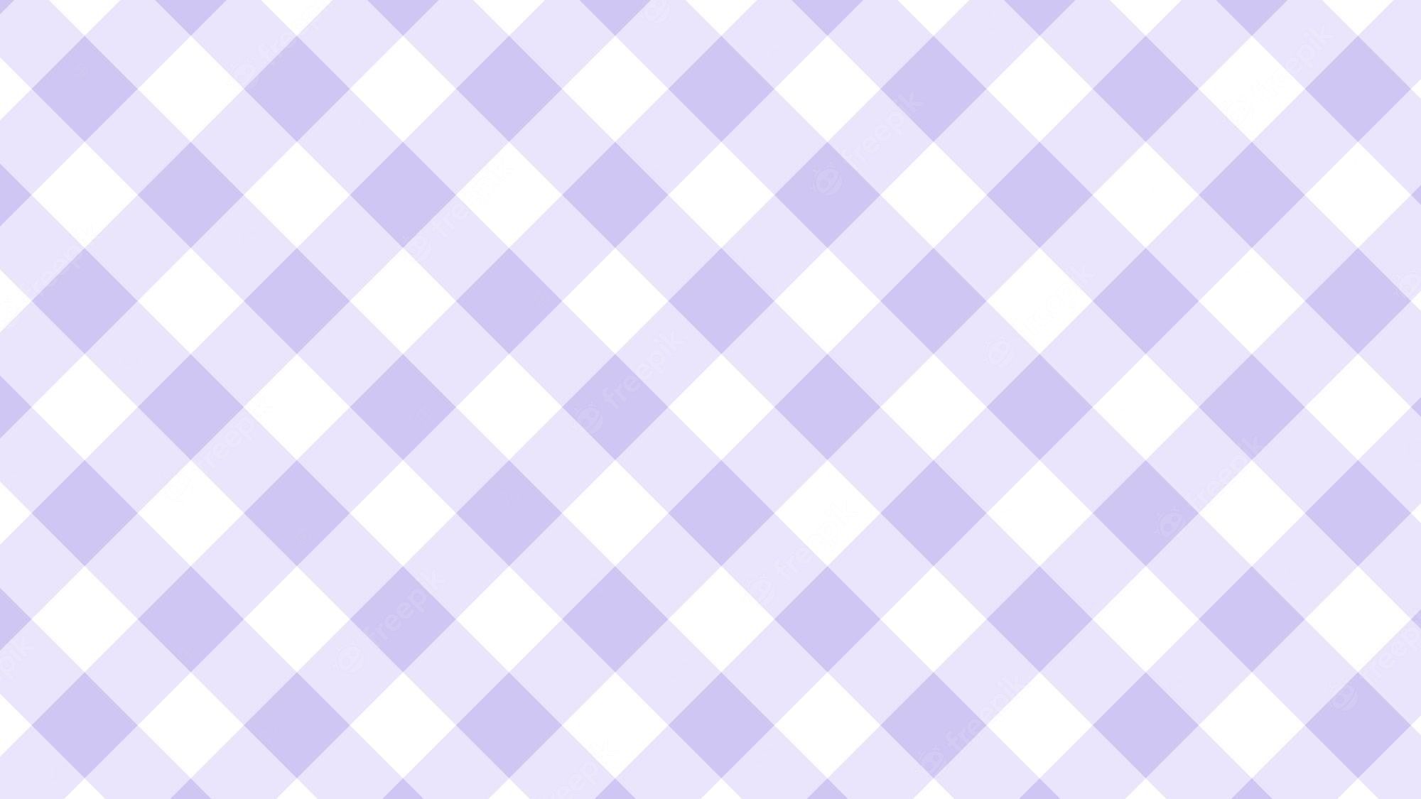 Premium Vector. Aesthetic cute pastel purple diagonal gingham checkerboard checkers background illustration perfect for backdrop wallpaper postcard background banner