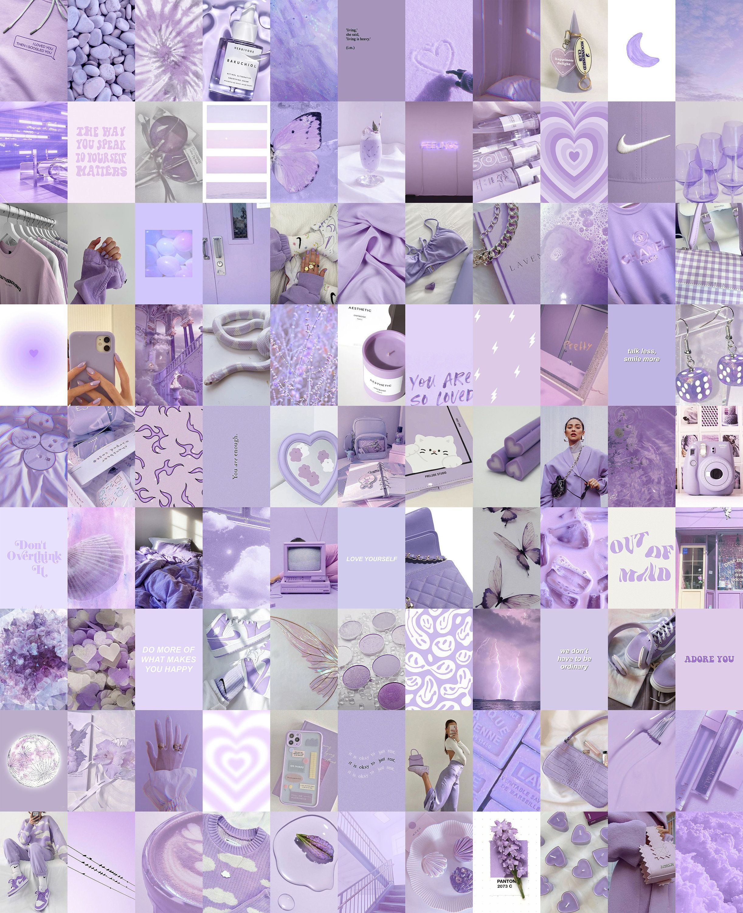 PCS Purple Aesthetic Wall Collage Kit Pastel Purple