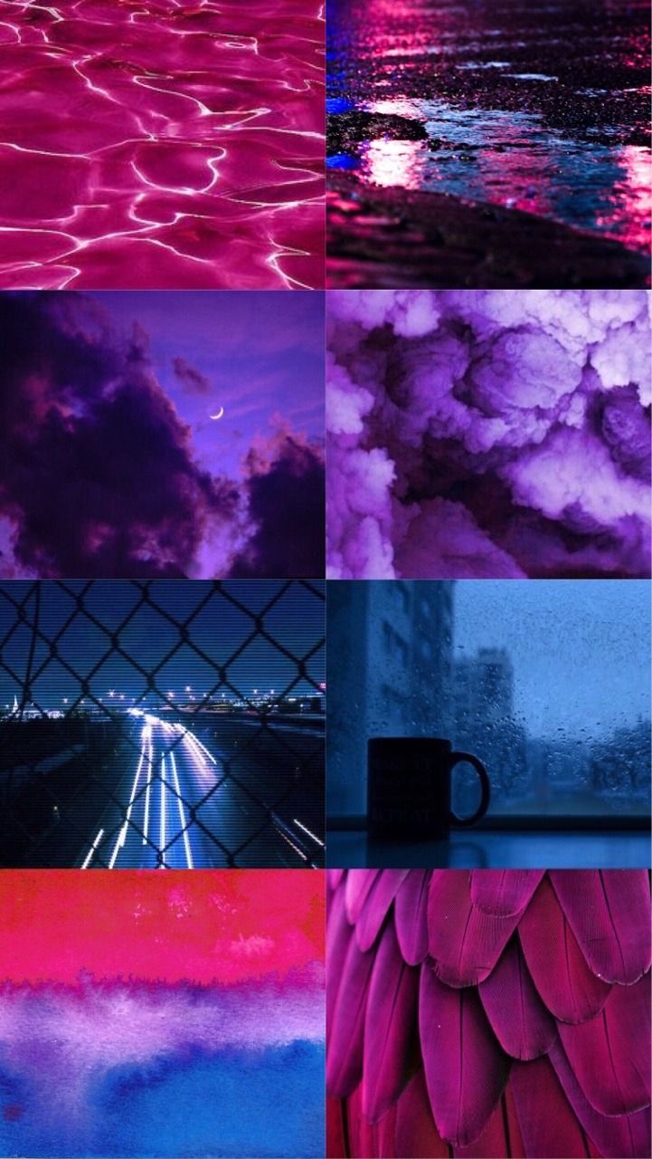 A collage of different pictures with purple and pink colors - Bisexual
