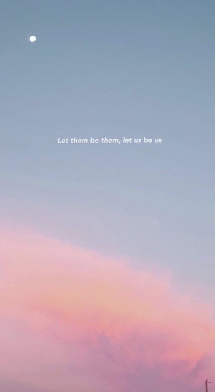 Aesthetic image with a sunset and a moon in the sky and the words 