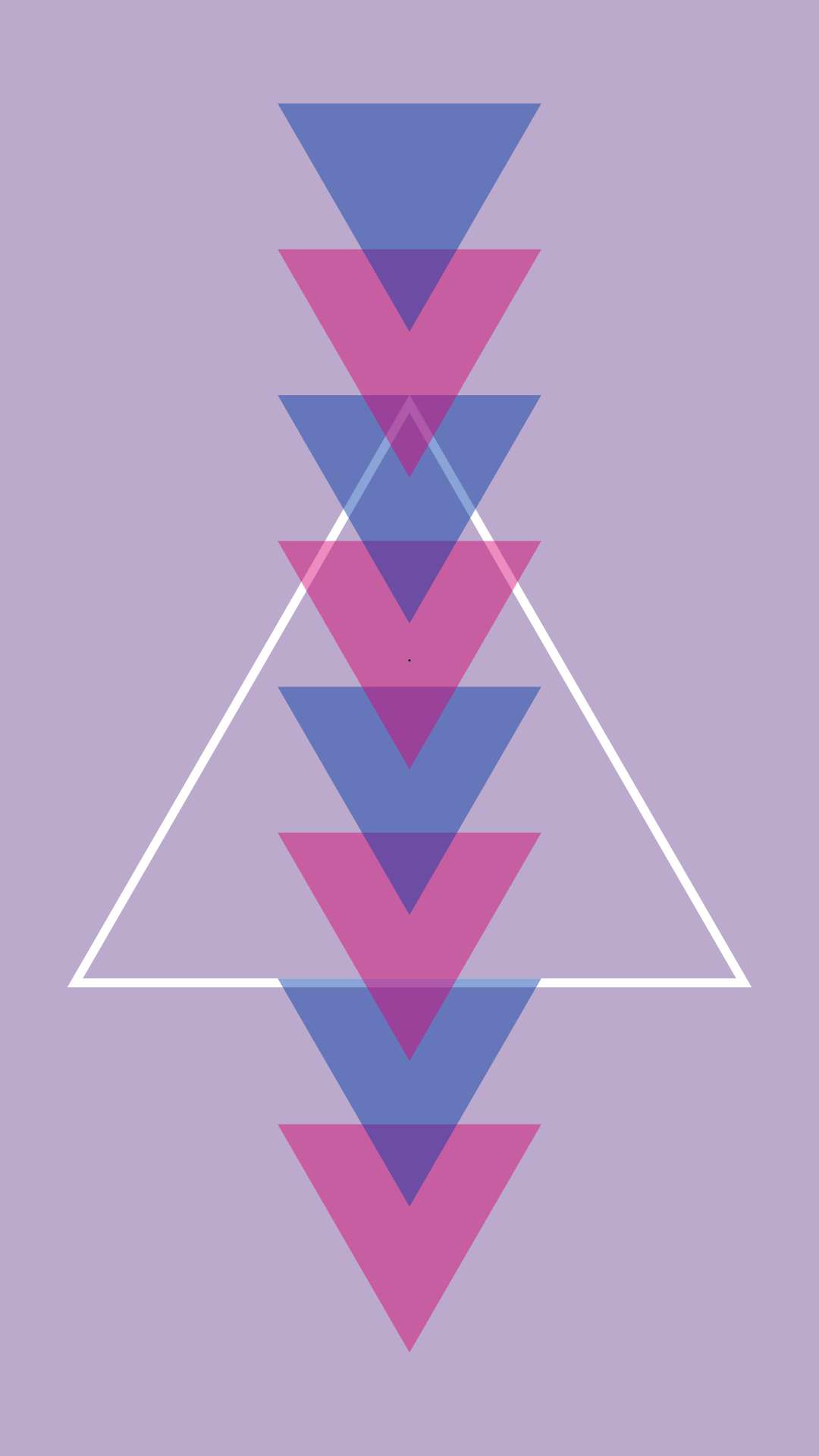 Purple and pink triangles arranged in a vertical column with white lines connecting them - Bisexual