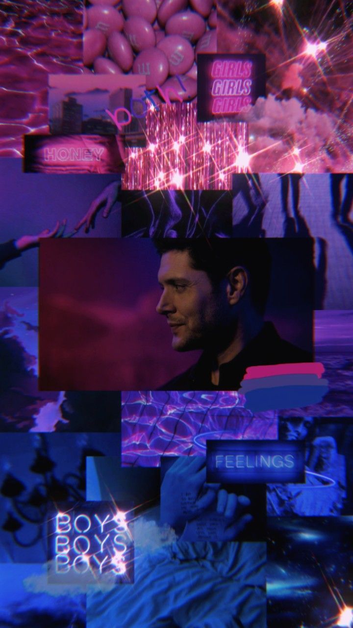 Aesthetic wallpaper of Michael Buble with purple and blue tones - Bisexual