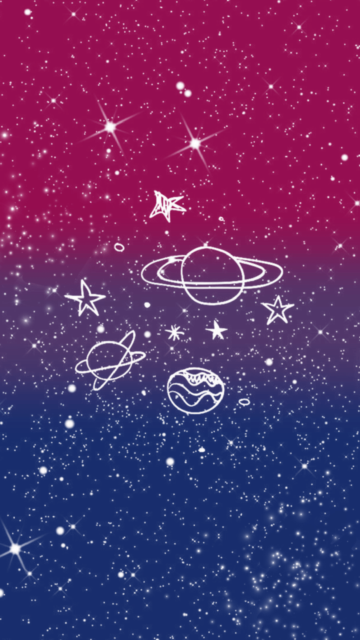 An image of a space background with stars and planets - Bisexual