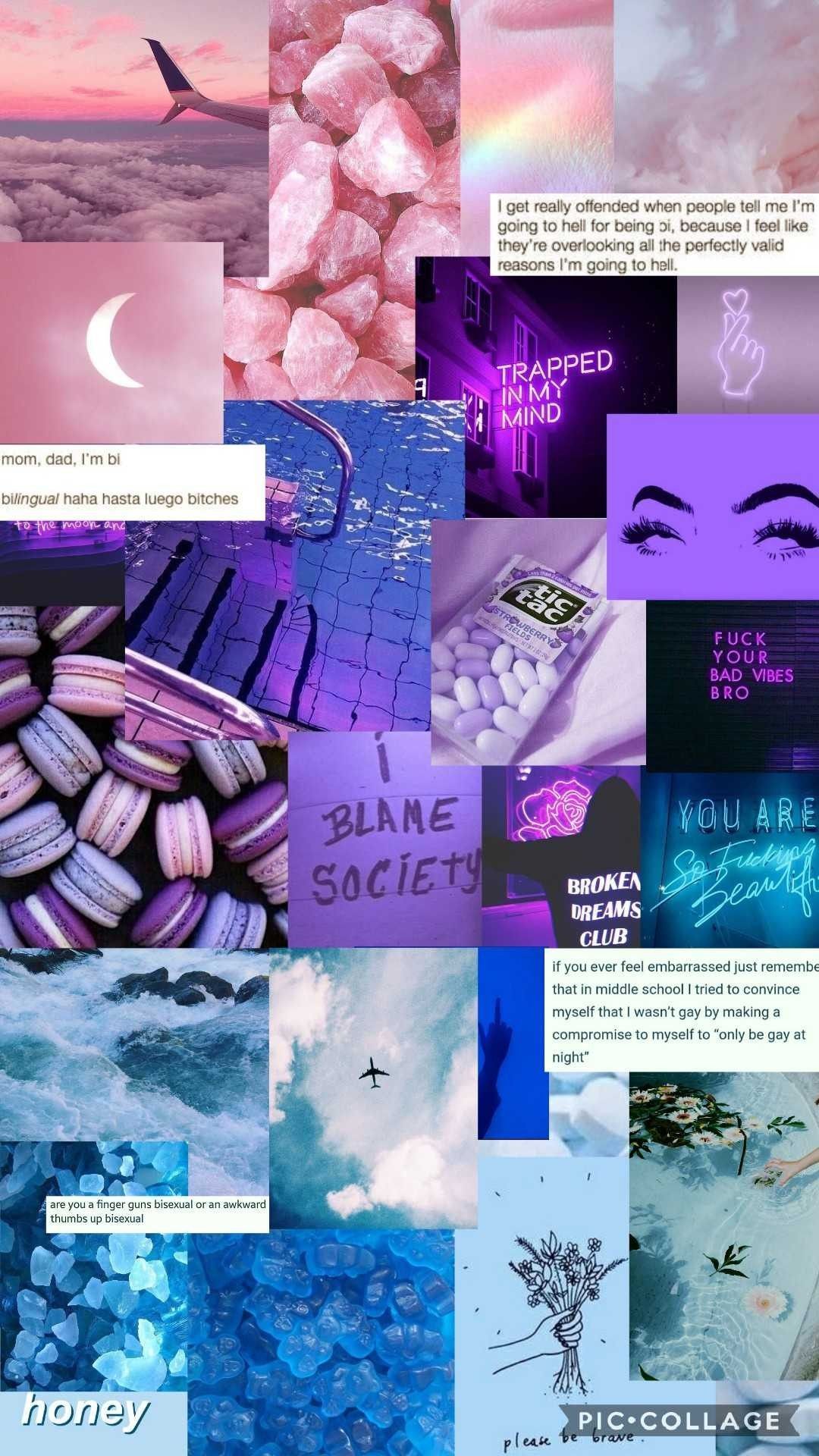 A collage of pictures with different colors and words - Bisexual