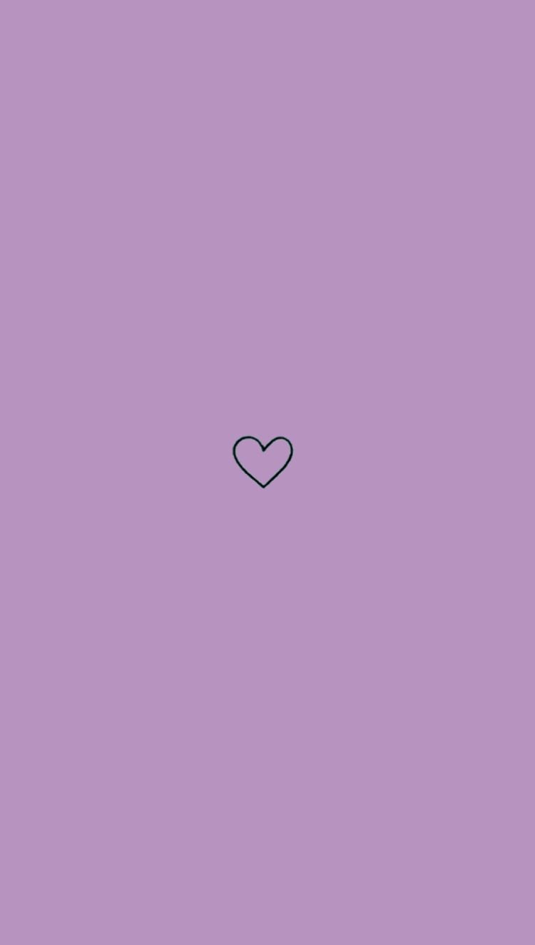 Aesthetic purple background with a black heart in the middle - Purple quotes
