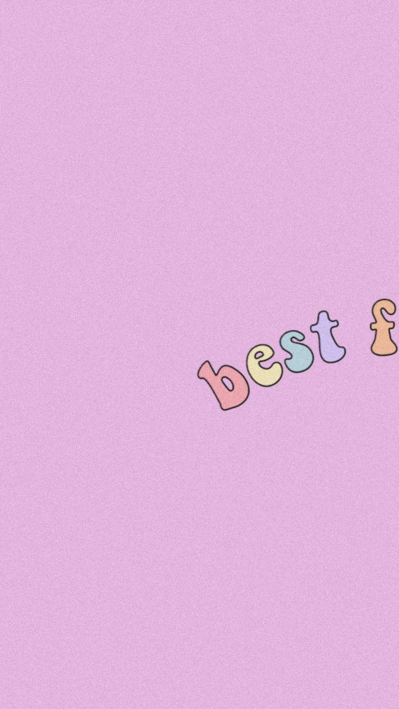 Best friends forever wallpaper, colorful letters, pink background - Bestie