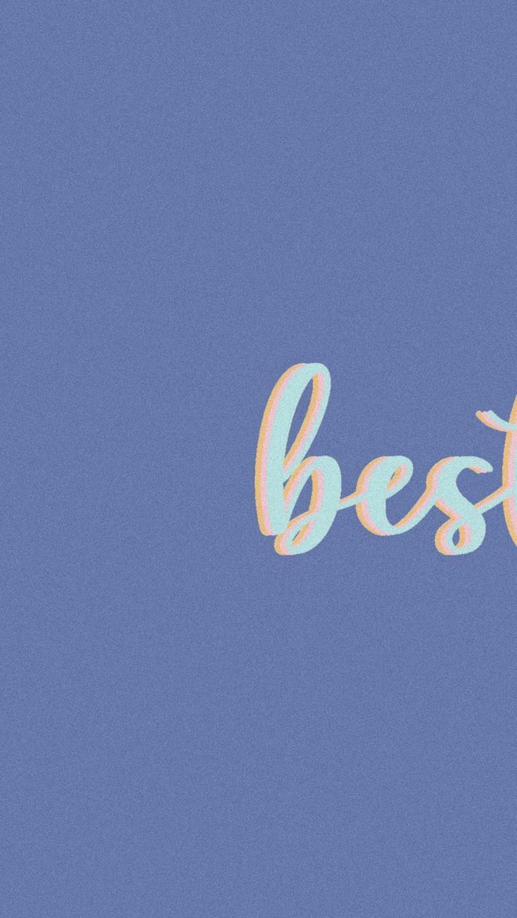 A blue background with the word best in pink - Bestie