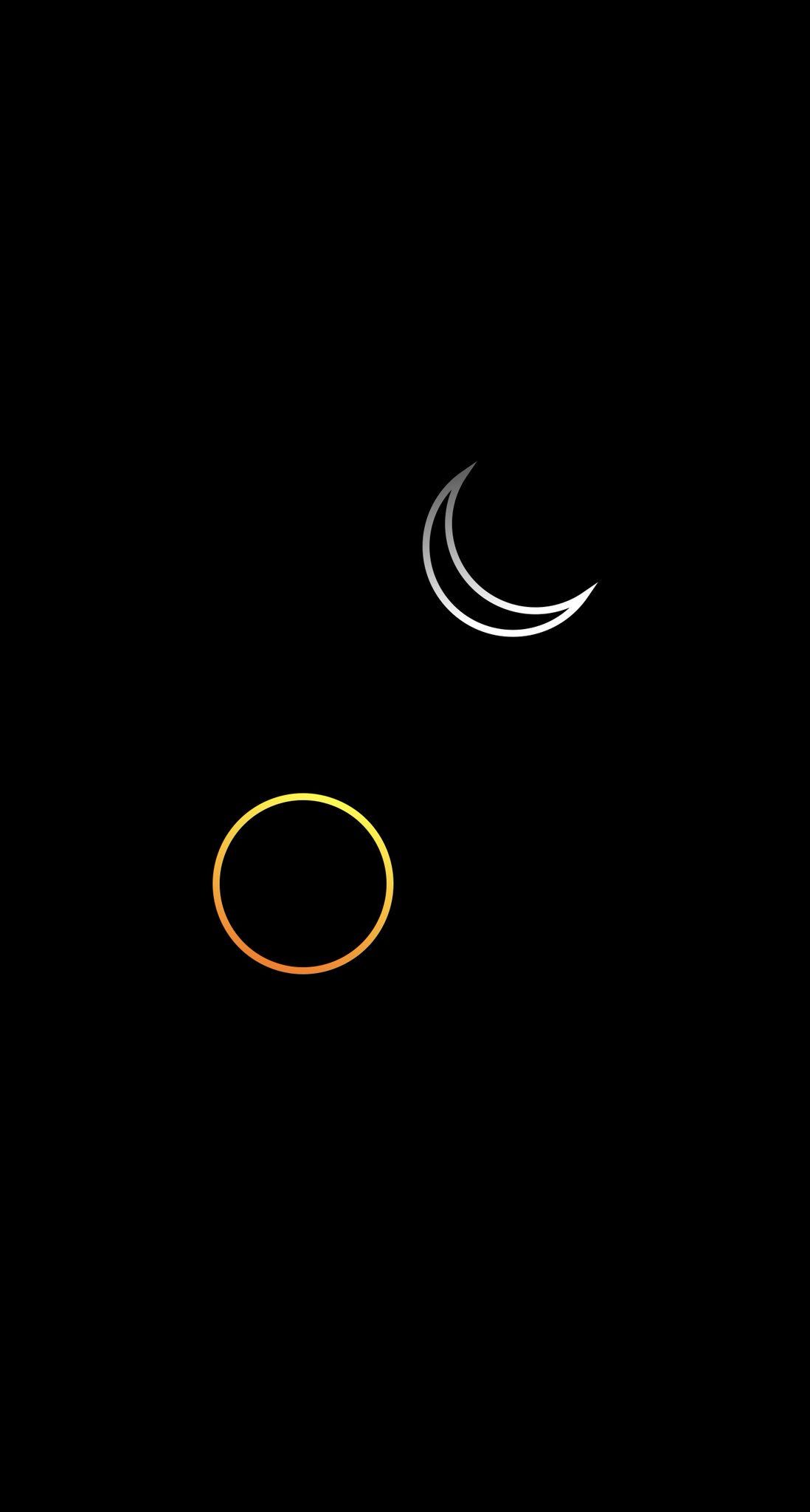 A black background with a gold circle and a silver crescent moon. - Bestie