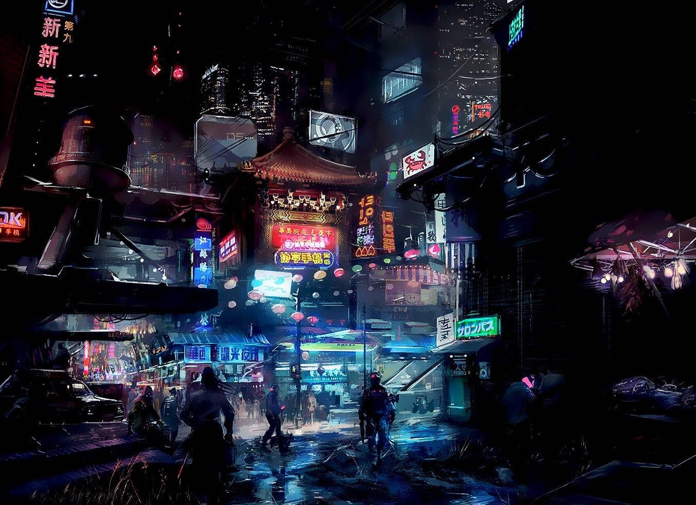 Cyberpunk 2077 wallpaper 2560x1440 Cyberpunk 2077, the most anticipated game of the year, is finally here. Download this wallpaper and get ready to explore the neon-lit streets of Night City. - Anime city