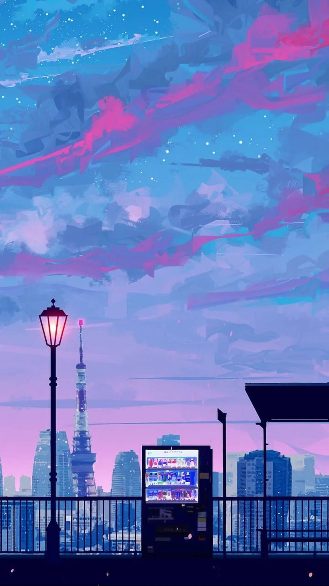 Download Anime City iPhone Aesthetic Wallpaper