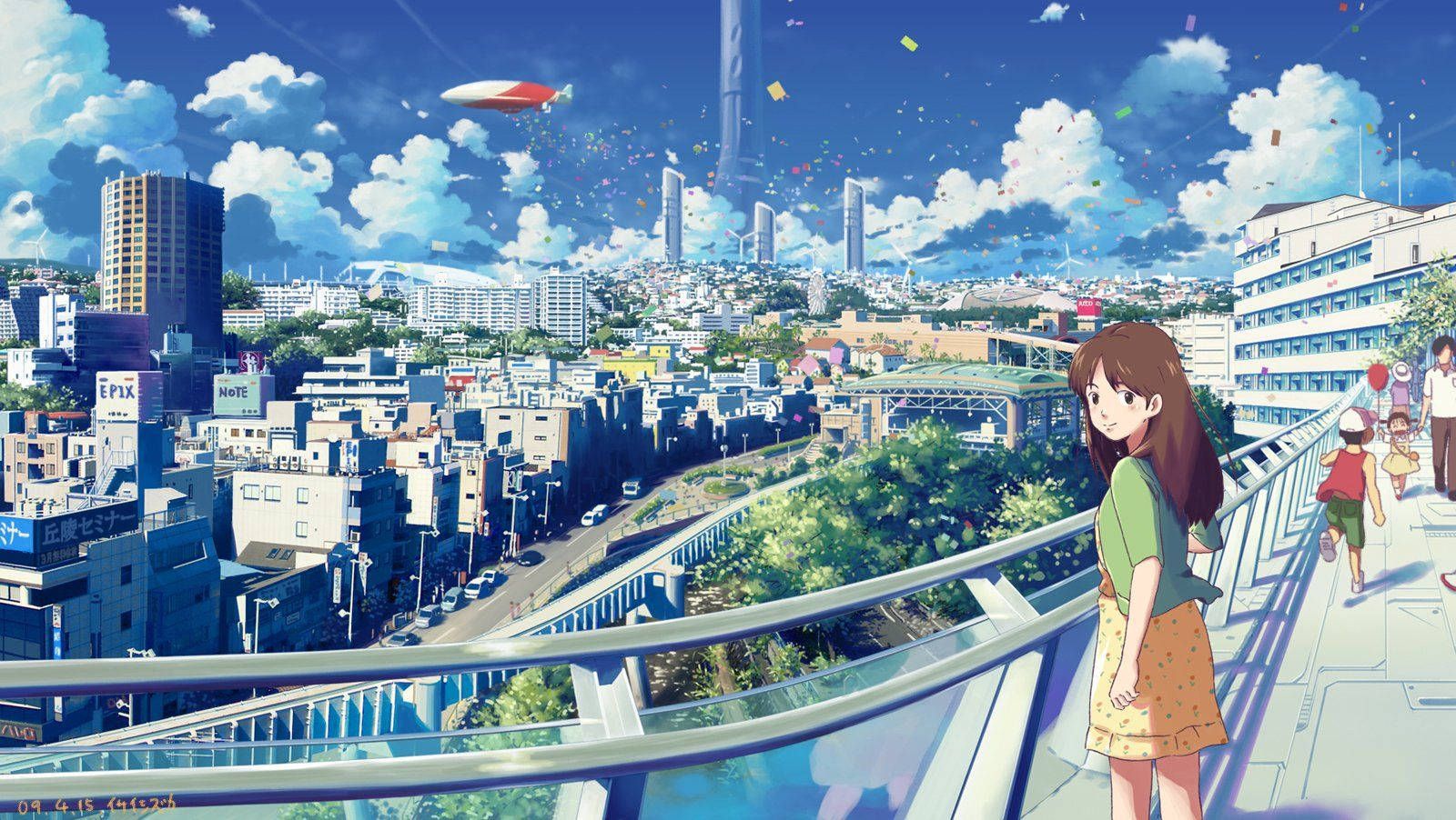 Anime wallpaper, person - Anime city