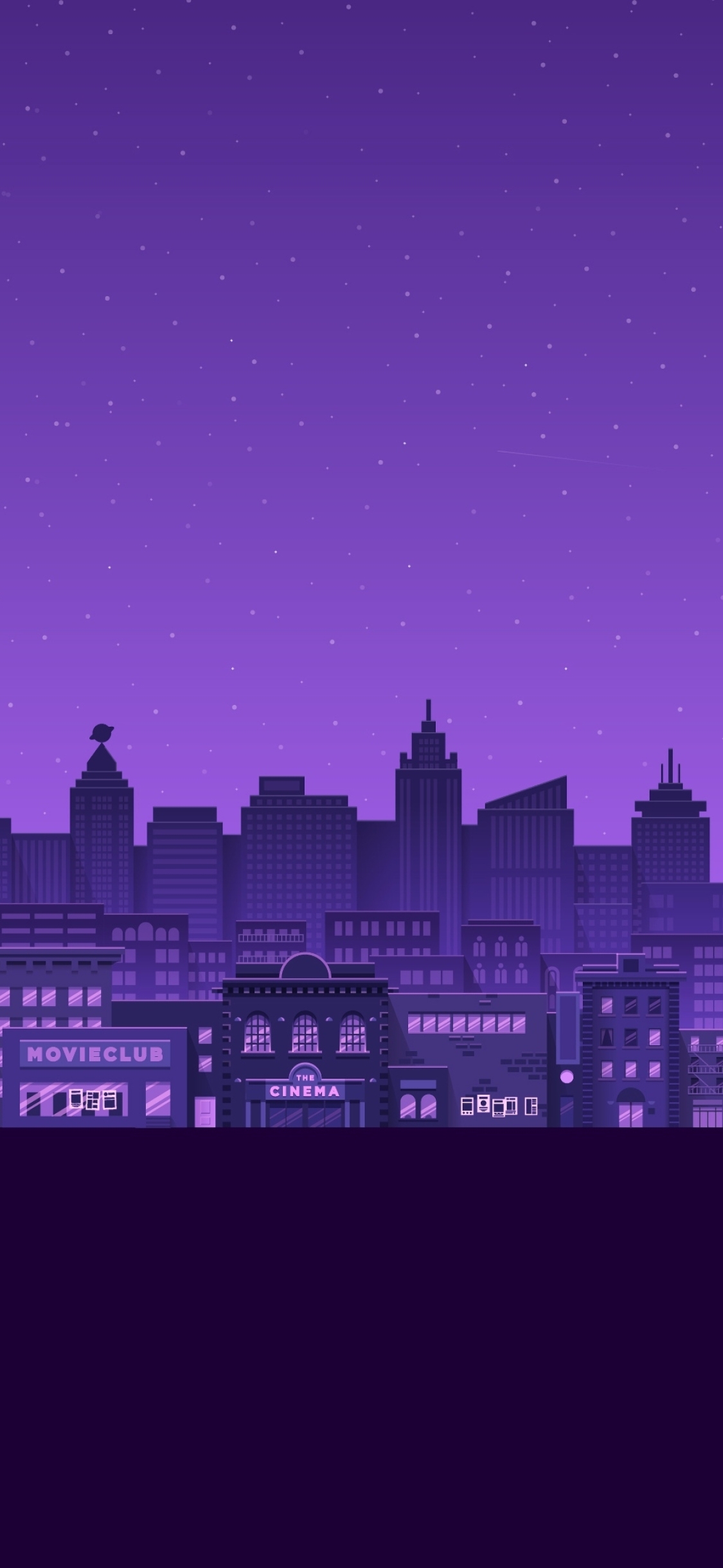 Night cityscape in purple tones. Pixel art. 8-bit.<ref> Aesthetic wallpaper - Anime city