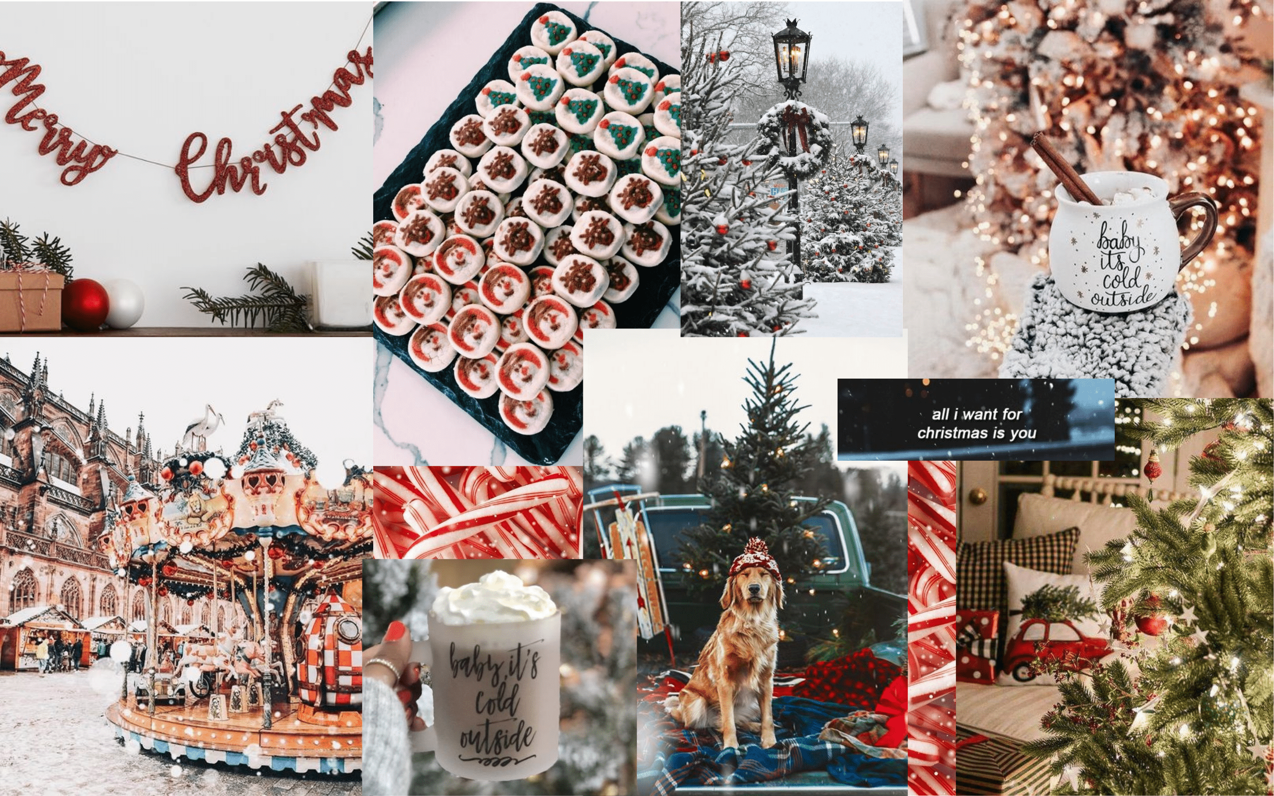 A collage of pictures with christmas decorations - MacBook