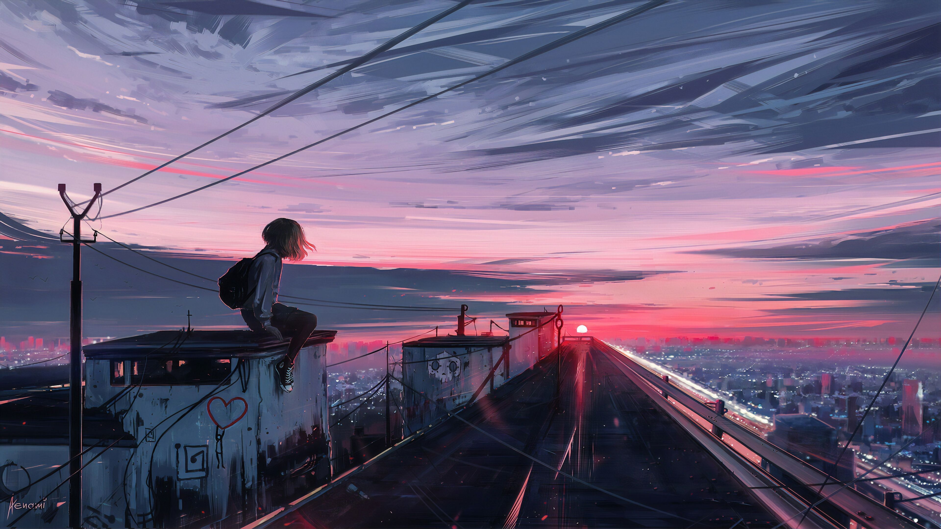 Anime Aesthetic Sunset Wallpaper Free Anime Aesthetic Sunset Background