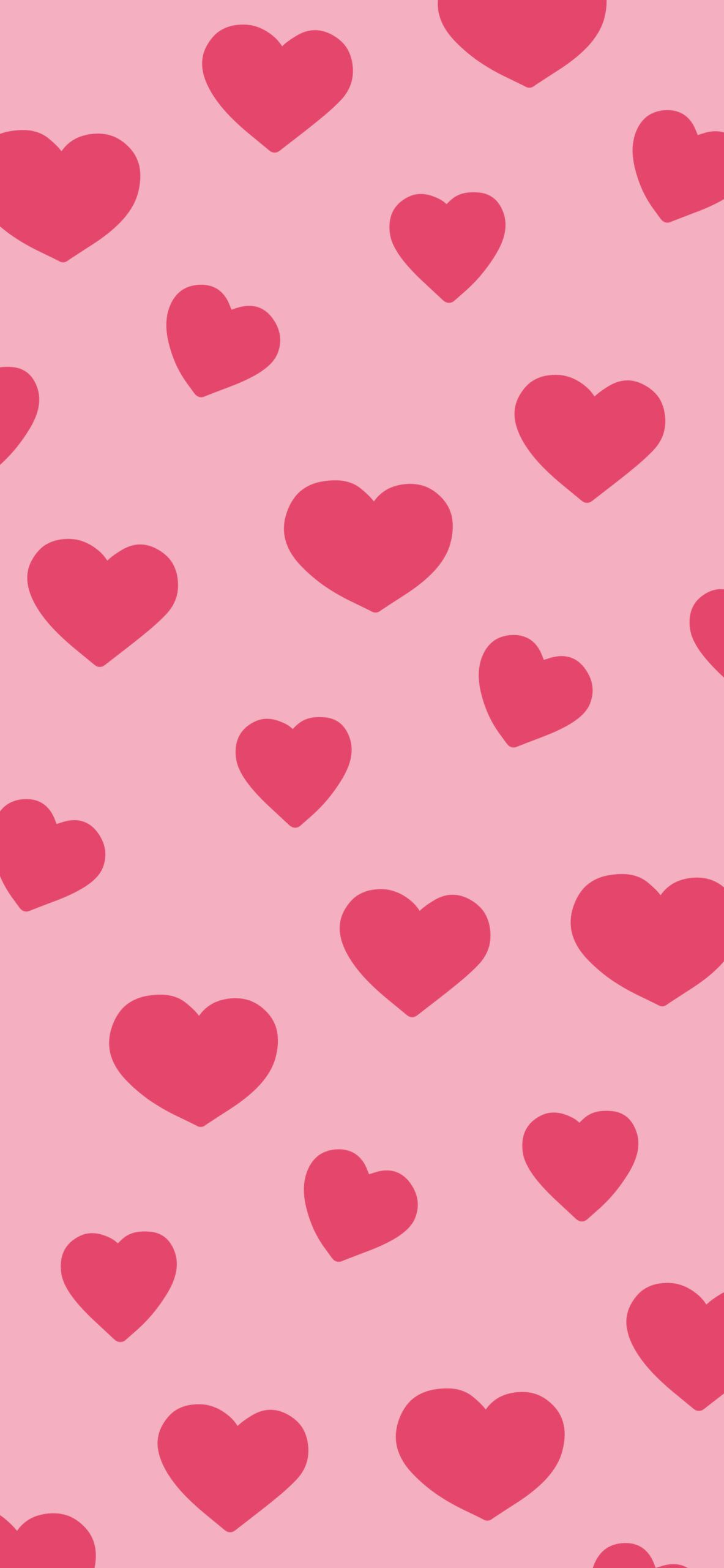 A pink background with a pattern of red hearts. - Pink heart