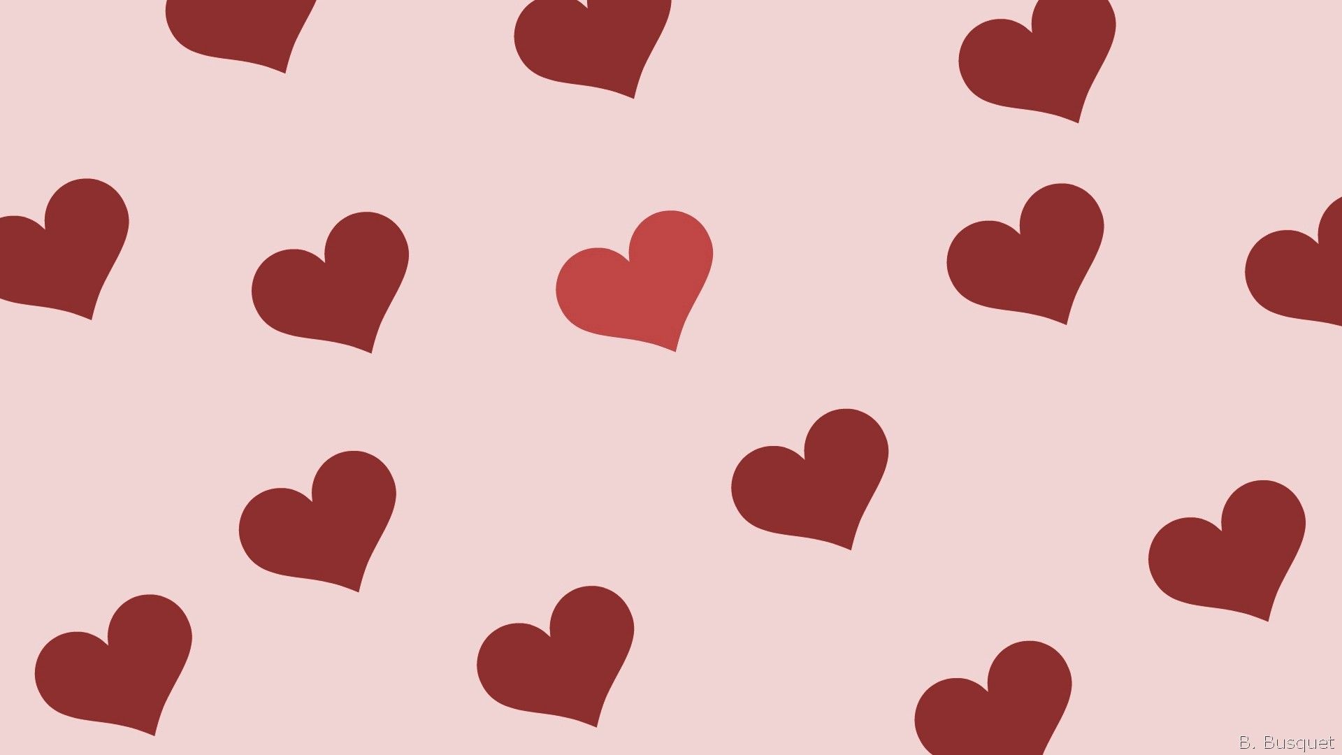 A pattern of red hearts on pink background - Pink heart