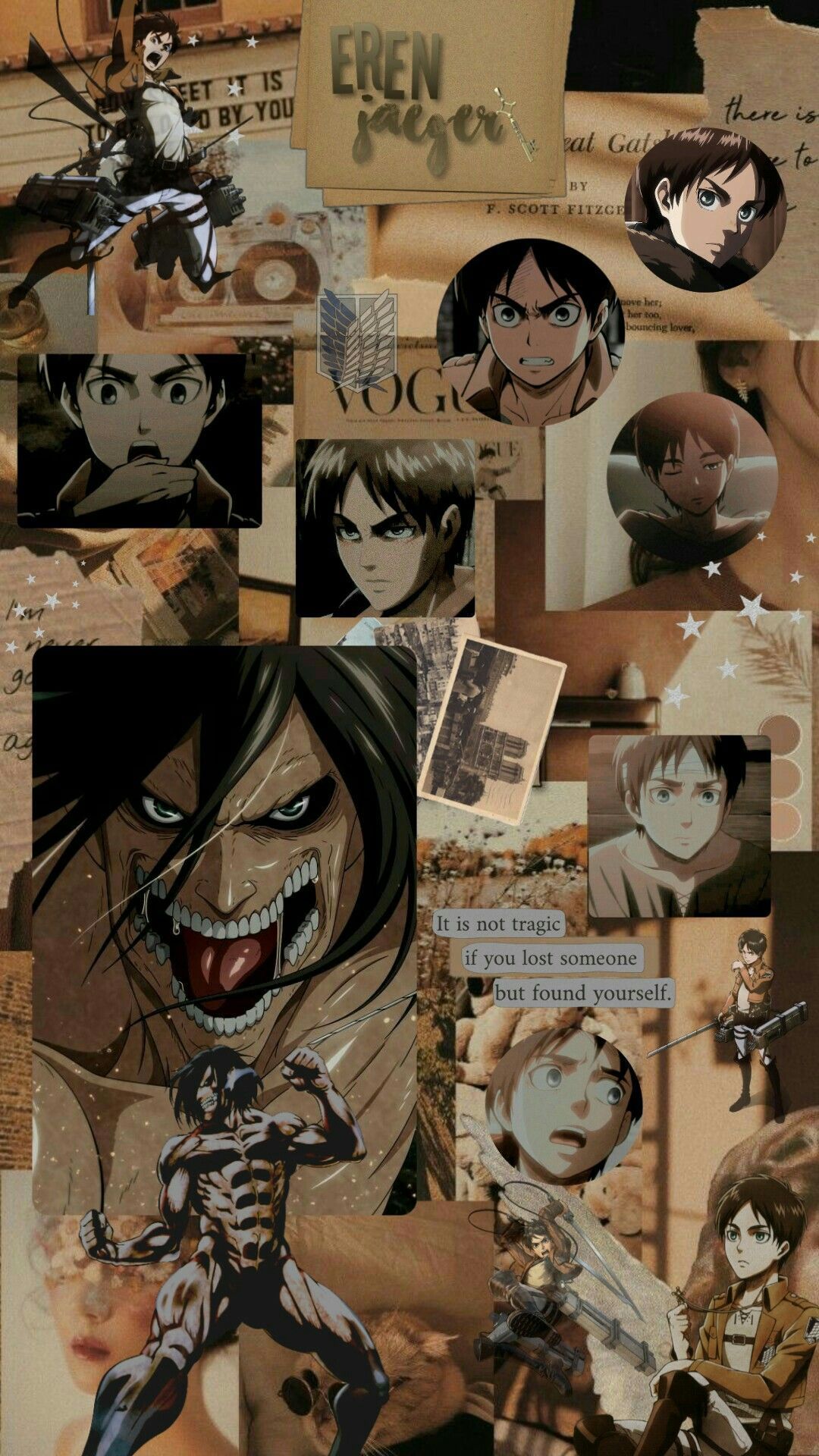 A collage of anime characters and posters - Attack On Titan