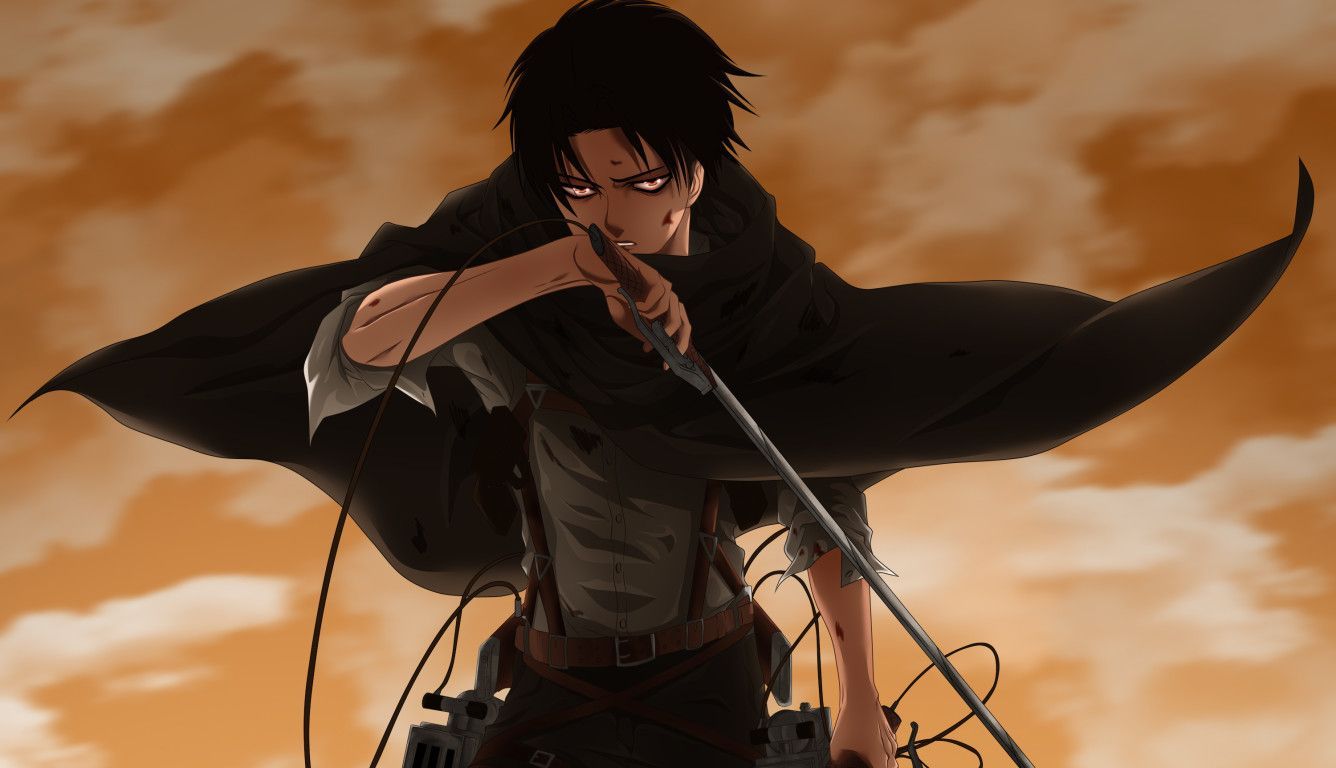 A man with black hair holding an axe - Attack On Titan