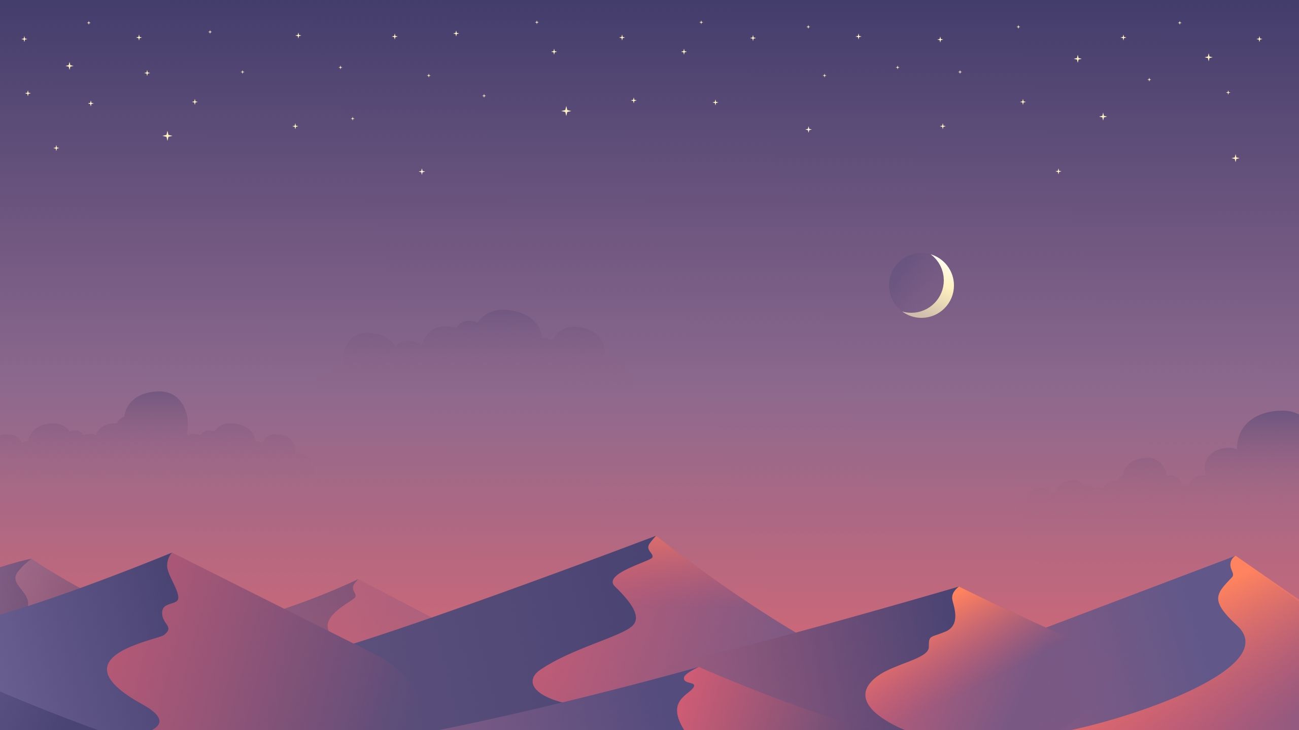 A landscape with mountains and the moon - 2560x1440, profile picture
