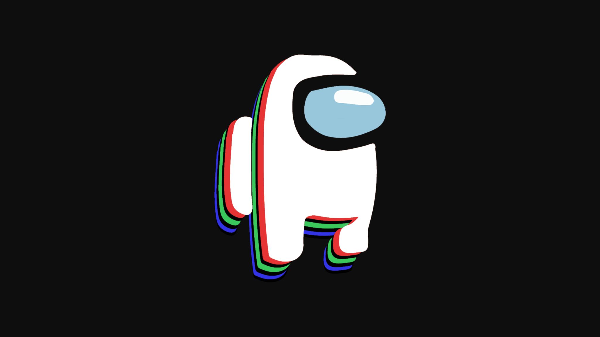 An astronaut floating in space with a black background - 2048x1152