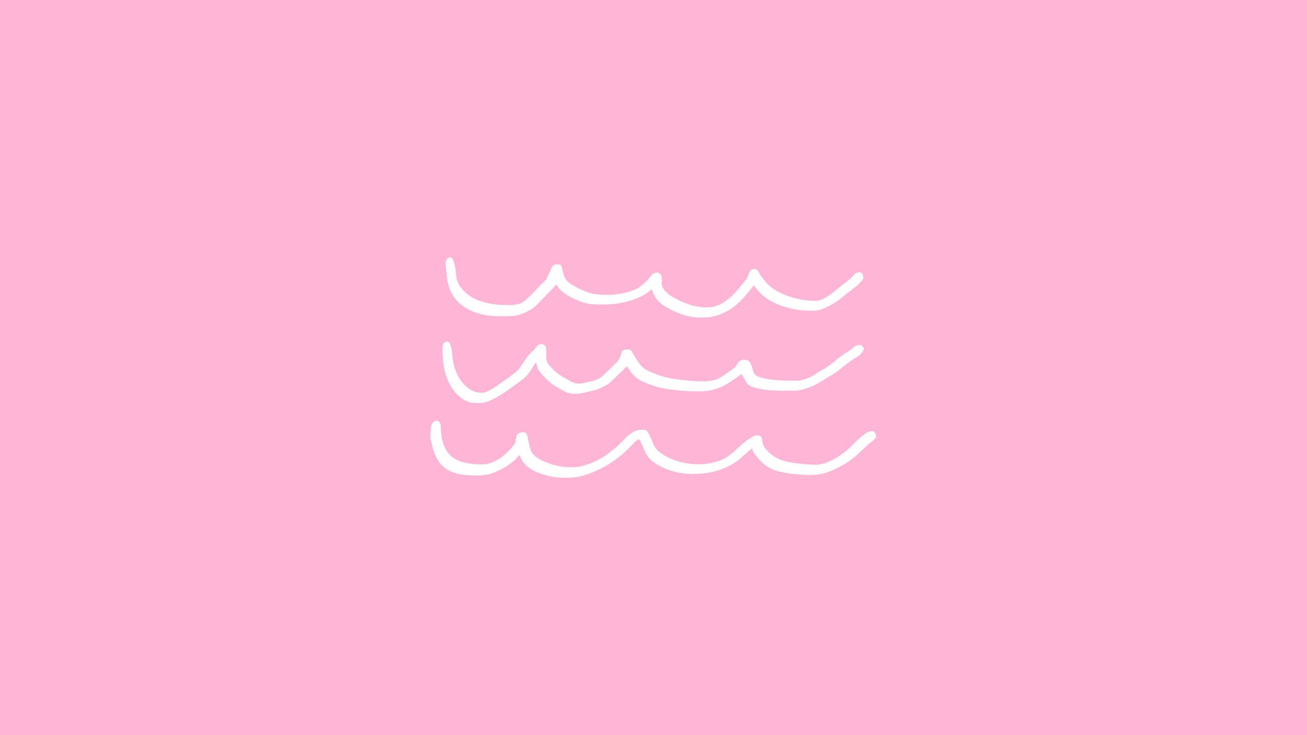 A white wave icon on a pink background - 2560x1440