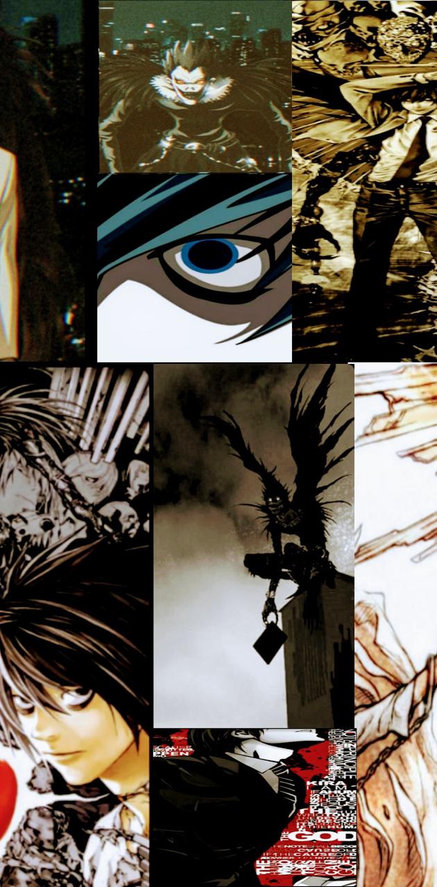 A collage of images with different characters - Death Note