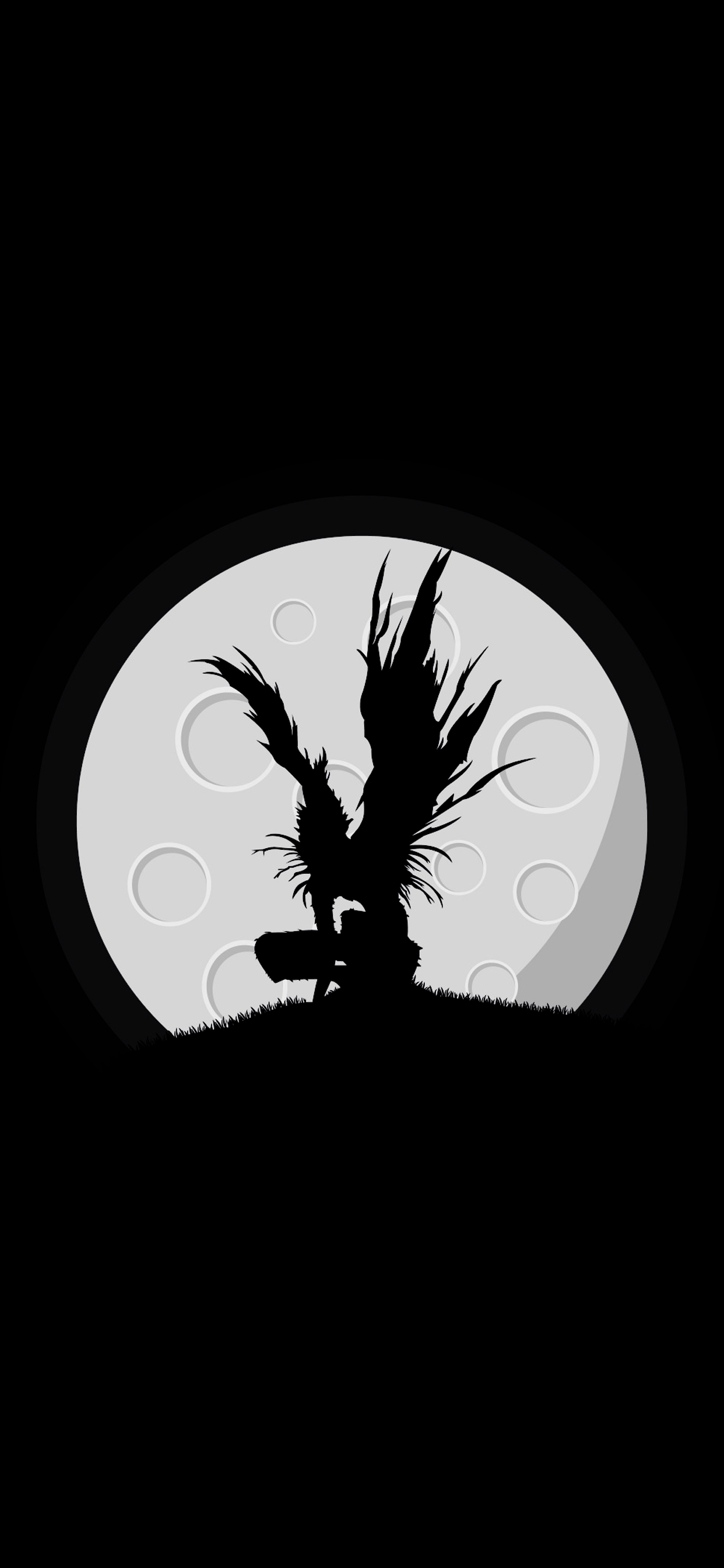 A silhouette of an angel on the moon - Death Note