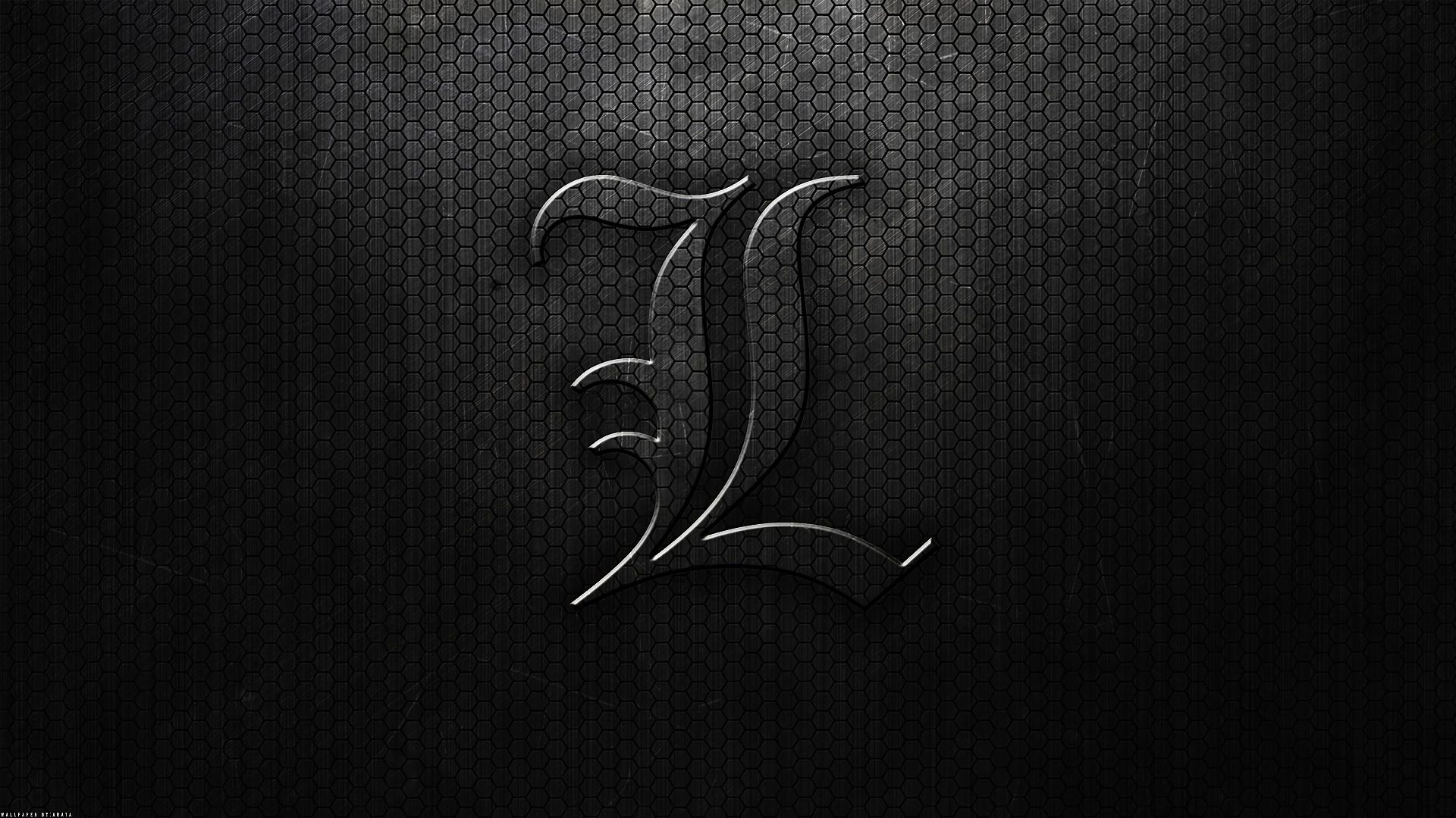 The letter l in black and silver - Death Note